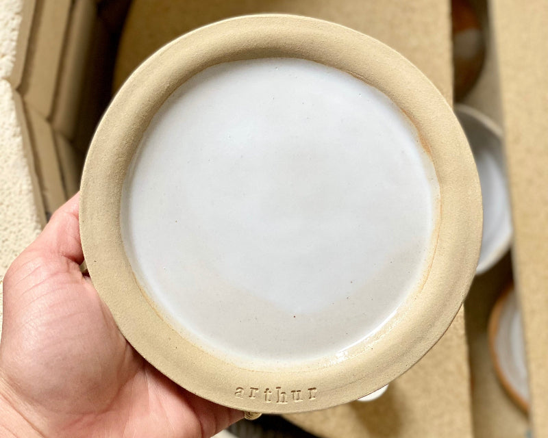 Assiette Personnalisée - ⌀16 cm - Grès Doux - Blanc Gloss