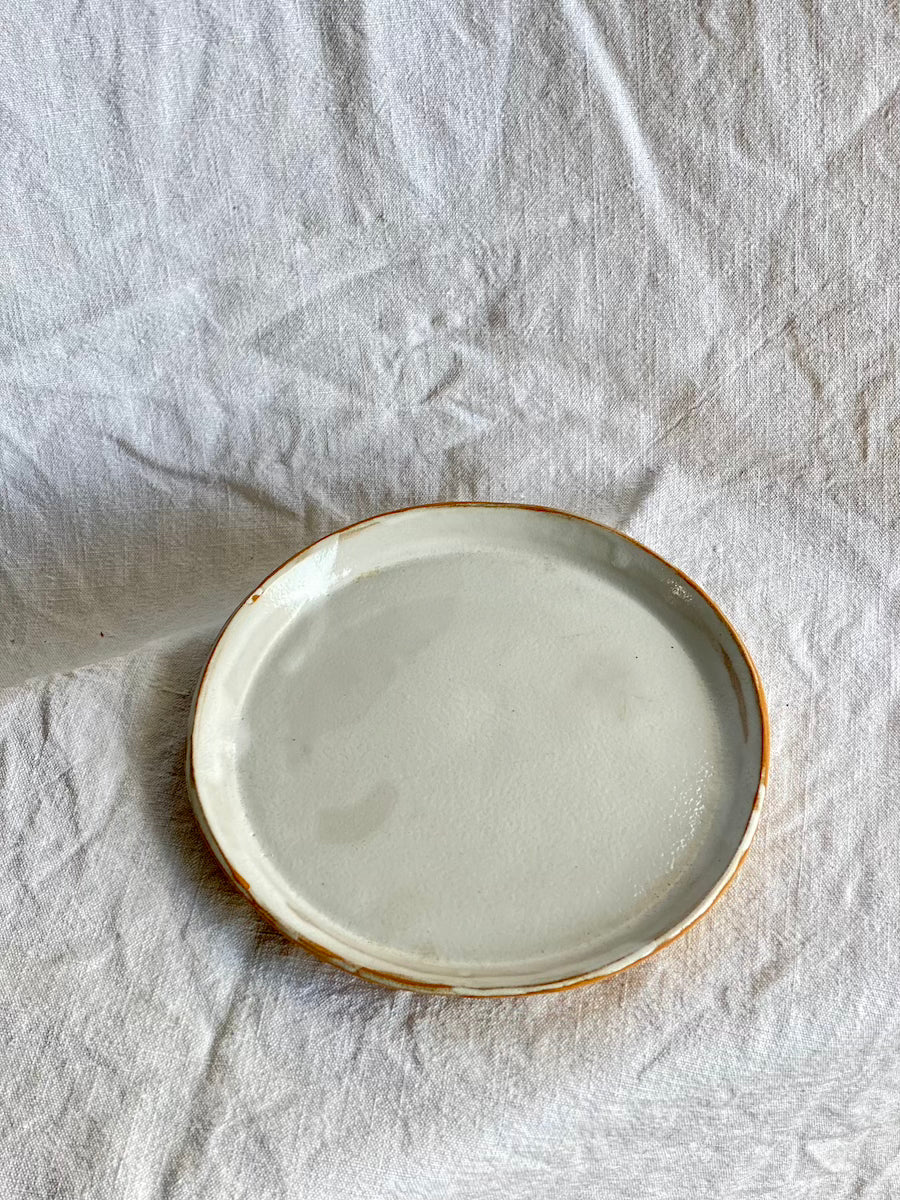 Assiette - ⌀18 cm - Grès Roux - Blanc Gloss