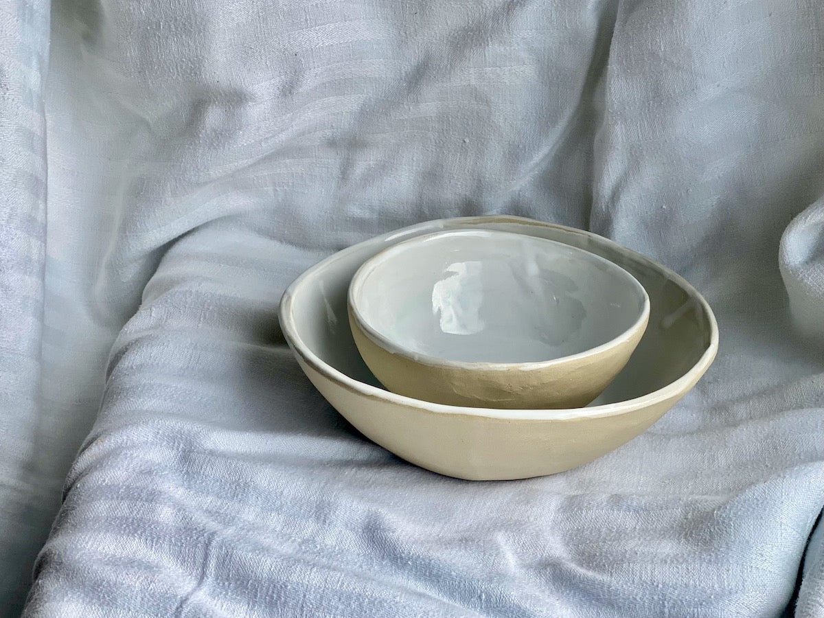 Bol - ⌀14*5 cm - Grès Doux - Blanc Gloss