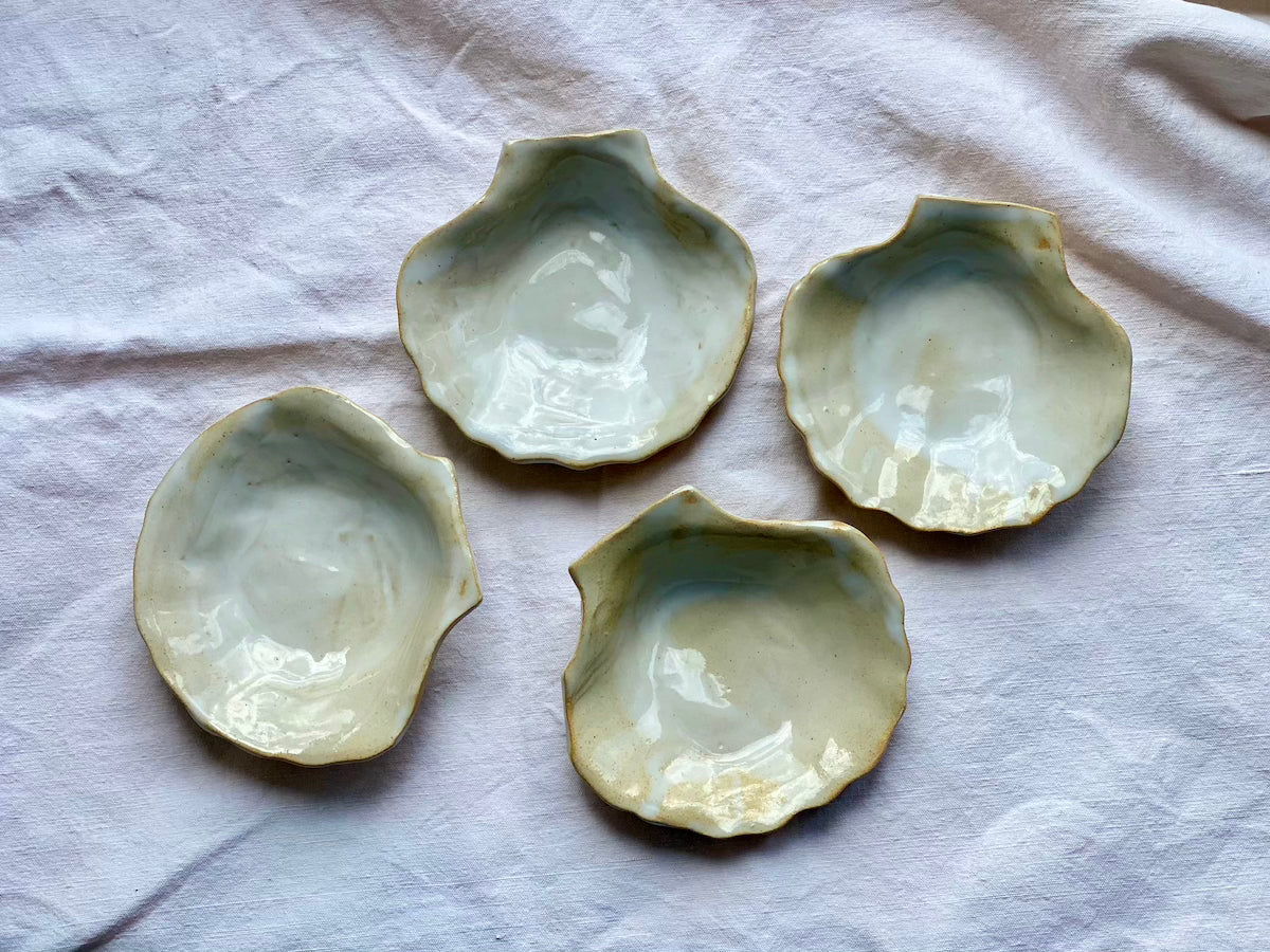 Coupelle Coquille Saint-Jacques - Grès Doux - Blanc Gloss