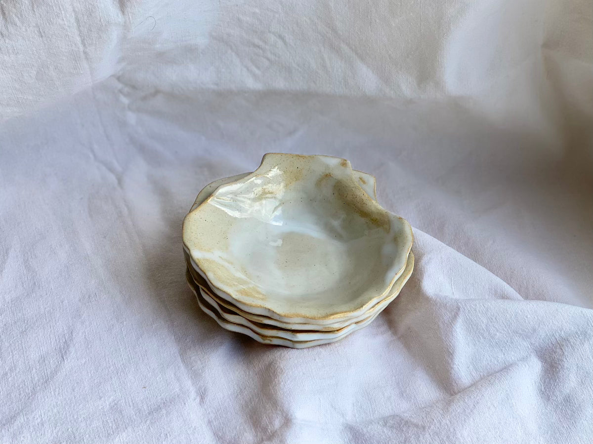Coupelle Coquille Saint-Jacques - Grès Doux - Blanc Gloss