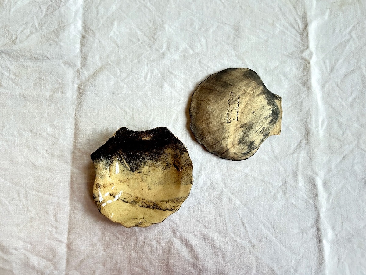 Coupelle Coquille Saint-Jacques - Grès Nerikomi Blanc & Noir