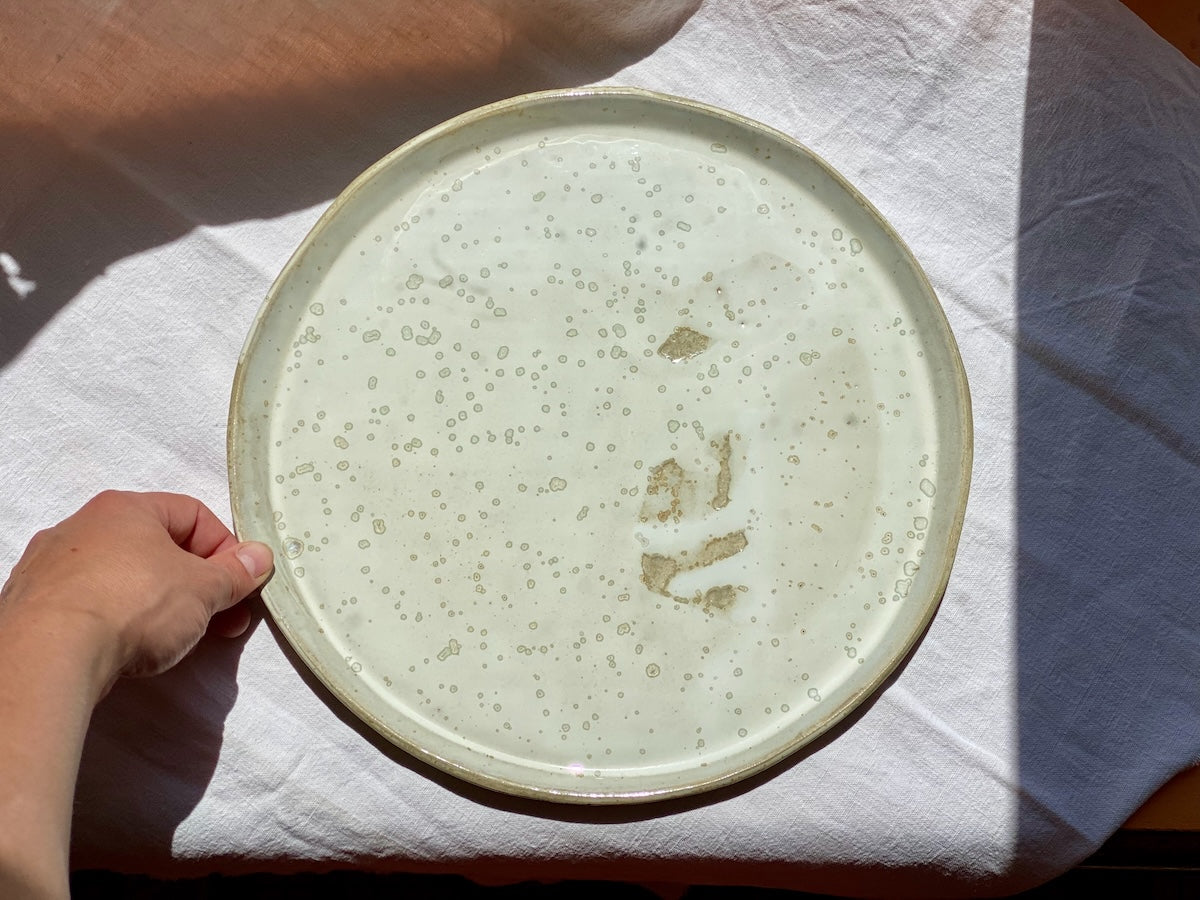 Plat Tarte - ⌀ 30 cm - Grès Doux - Blanc Lunaire
