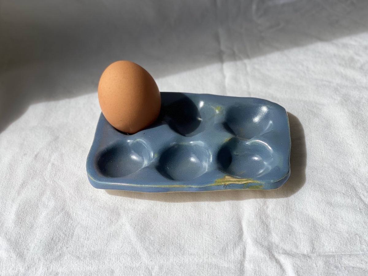 Porte-oeufs - 6 - Grès Doux - Bleu Gris