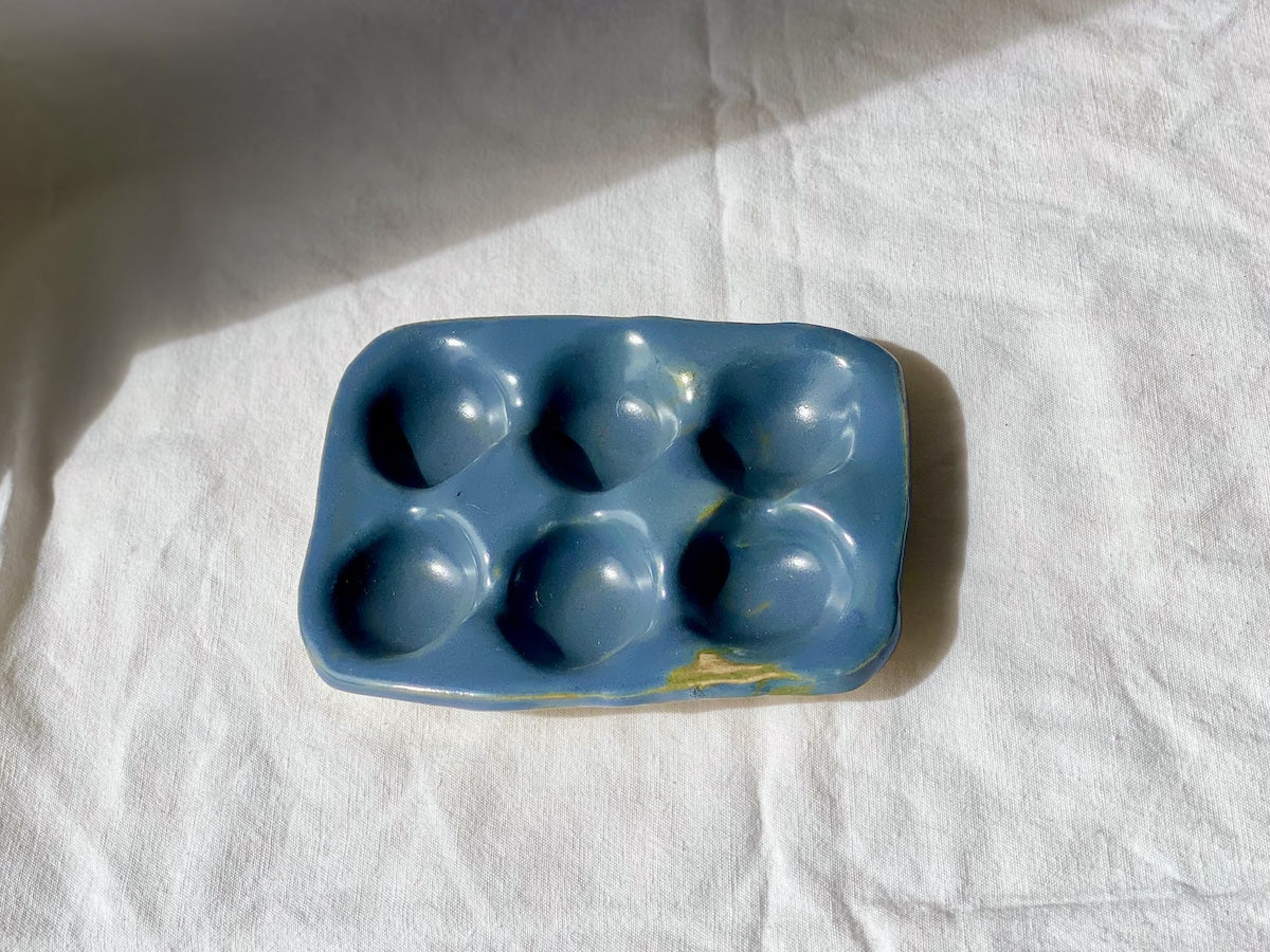 Porte-oeufs - 6 - Grès Doux - Bleu Gris