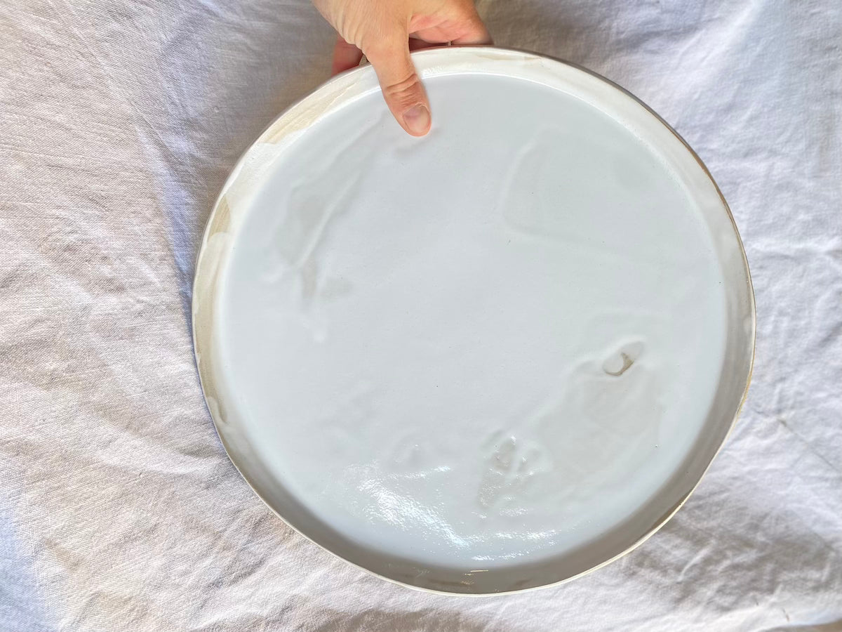 Plat Tarte - ⌀ 30 cm - Grès Doux - Blanc Gloss