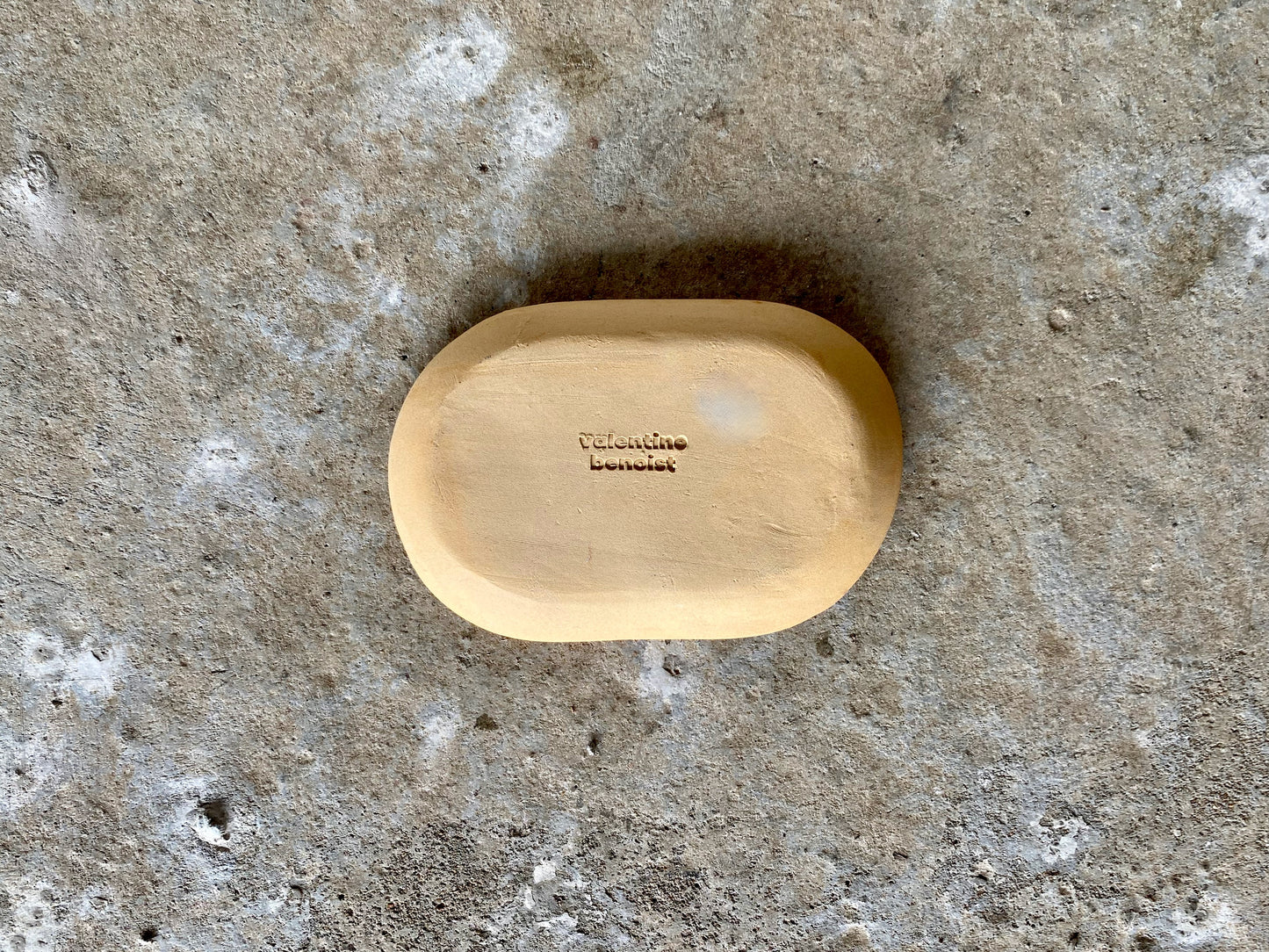 Porte-savon - Ovale - Grès Roux - Blanc Gloss