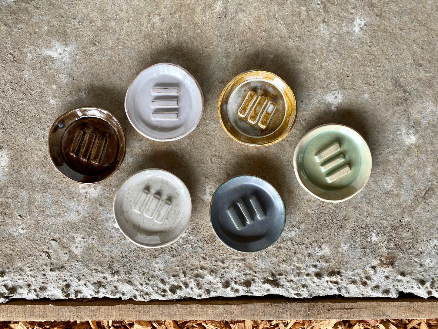 Porte-savon - Rond - Grès Doux - ⌀11 cm - Blanc Gloss