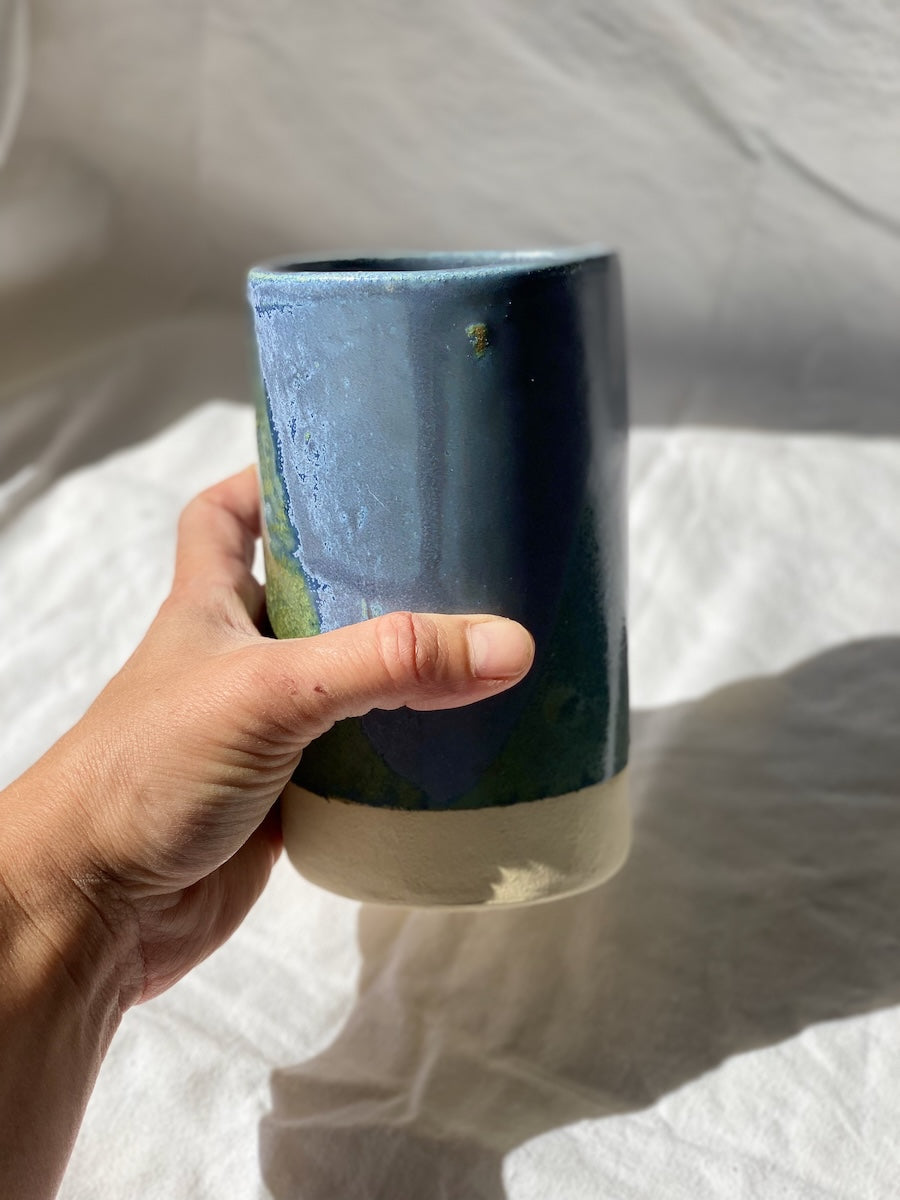 Vase - 13,50 cm - Grès Doux - Bleu Gris