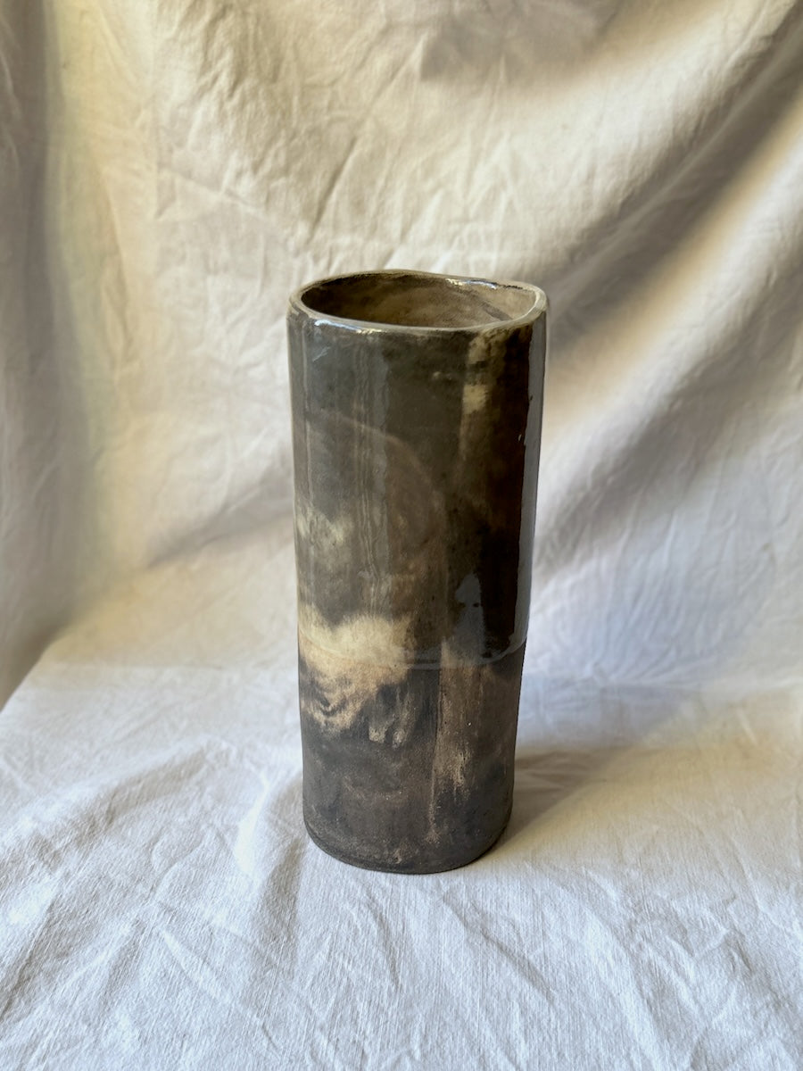 Vase - 20 cm - Grès Nerikomi - Blanc & Noir