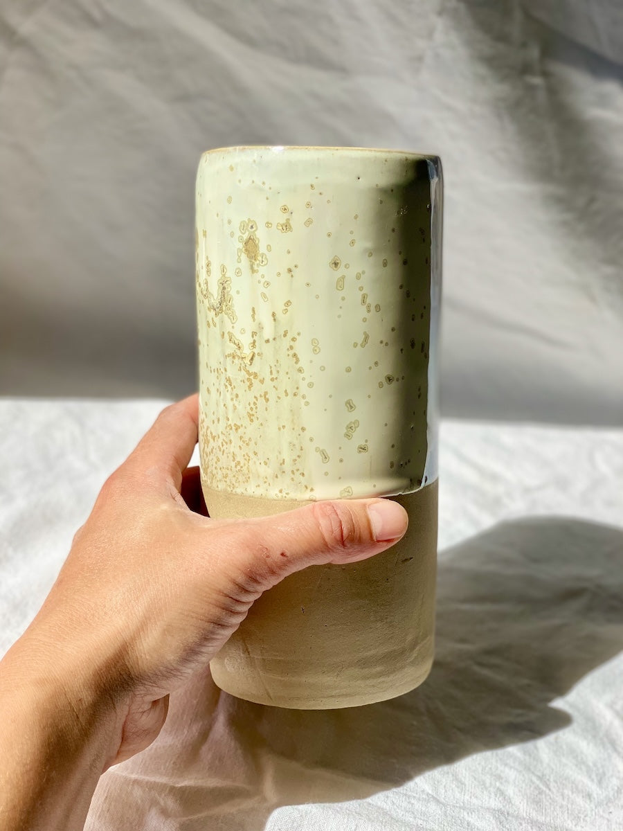 Vase - 20 cm - Grès Doux - Blanc Lunaire