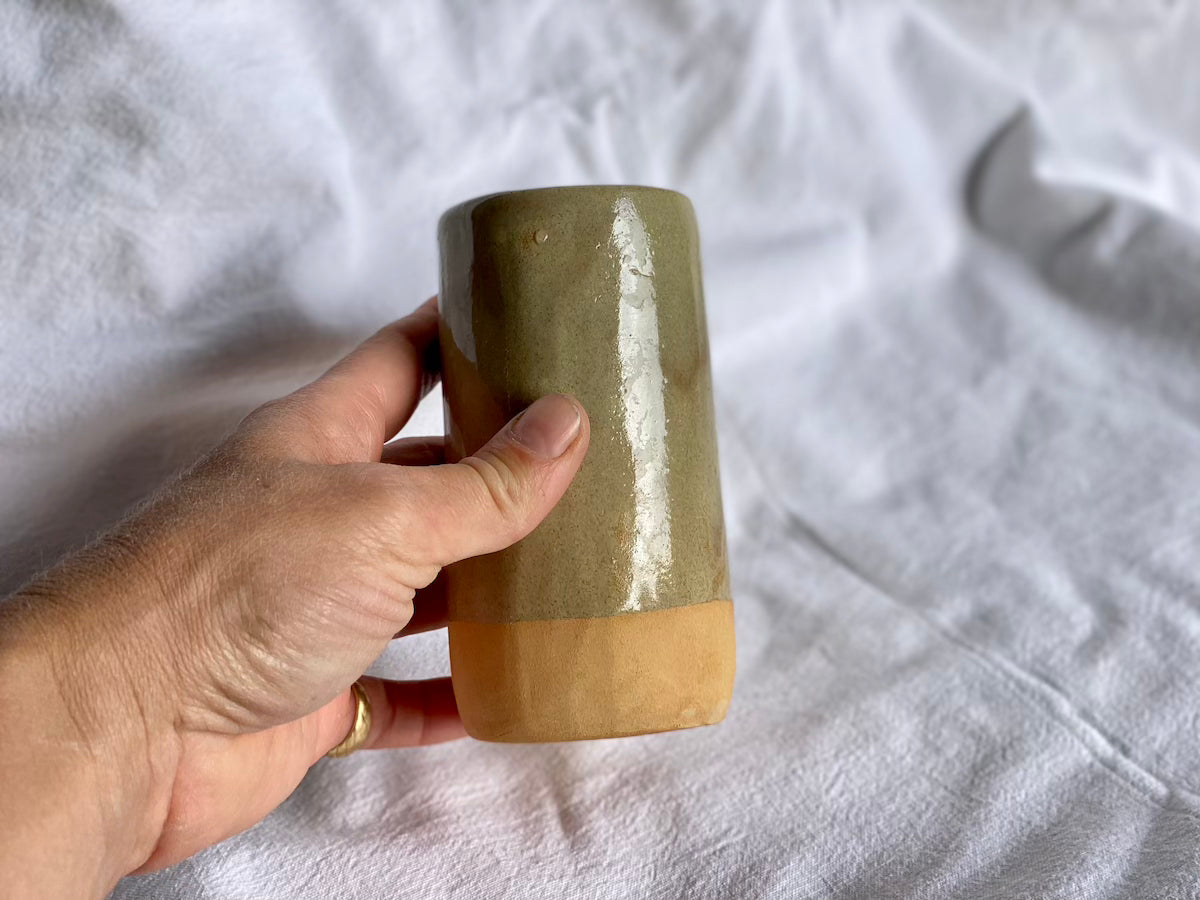 Vase - 11,50x6 cm - Grès Roux - Transparent