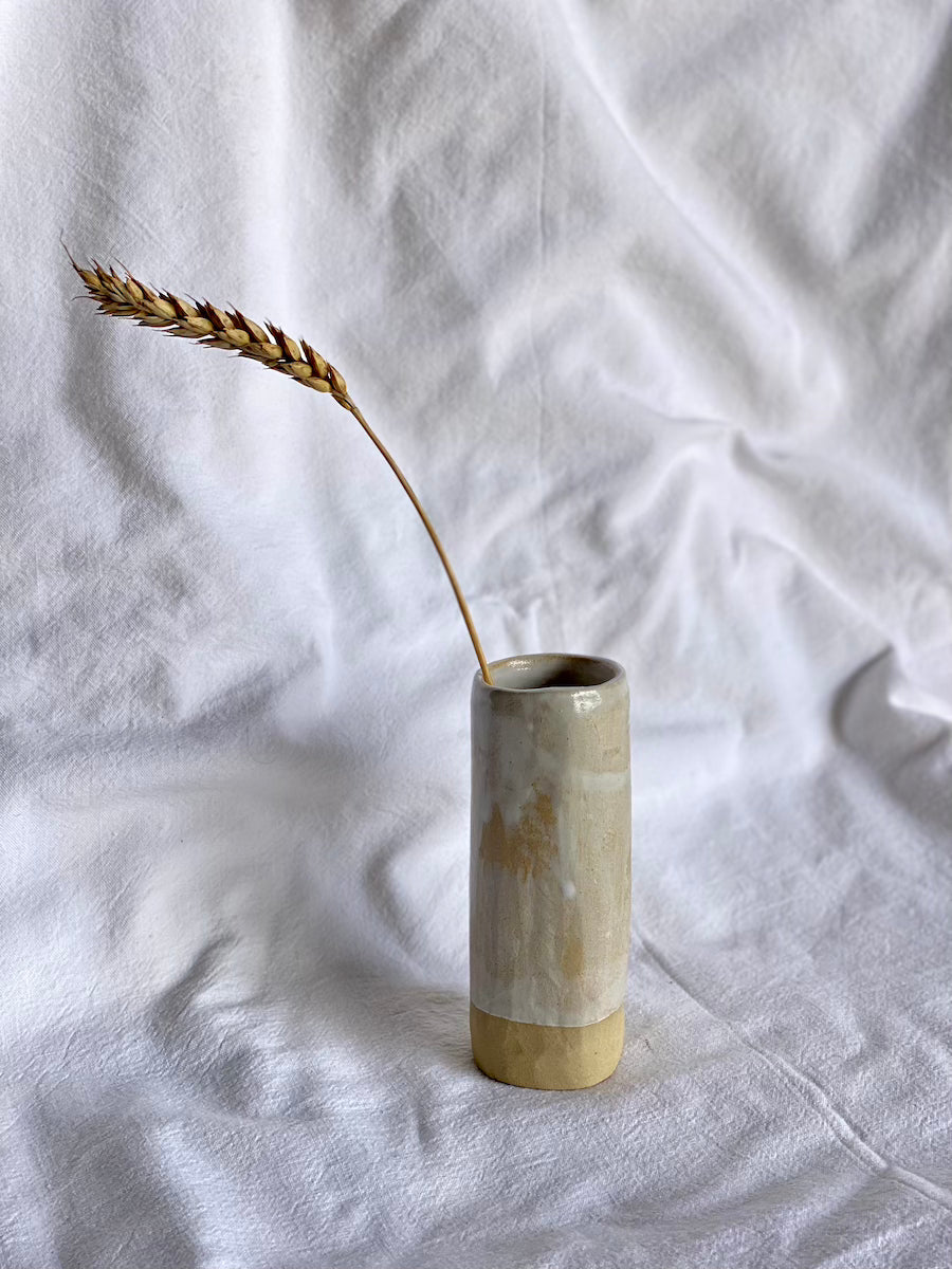 Vase Soliflore - Grès Doux - Blanc Gloss