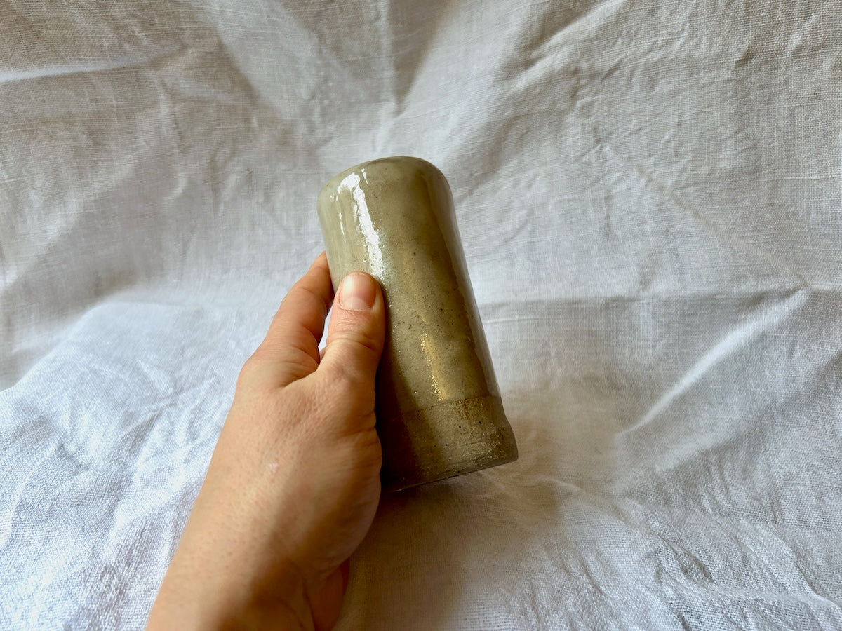 Vase Soliflore - Grès Gris - Transparent