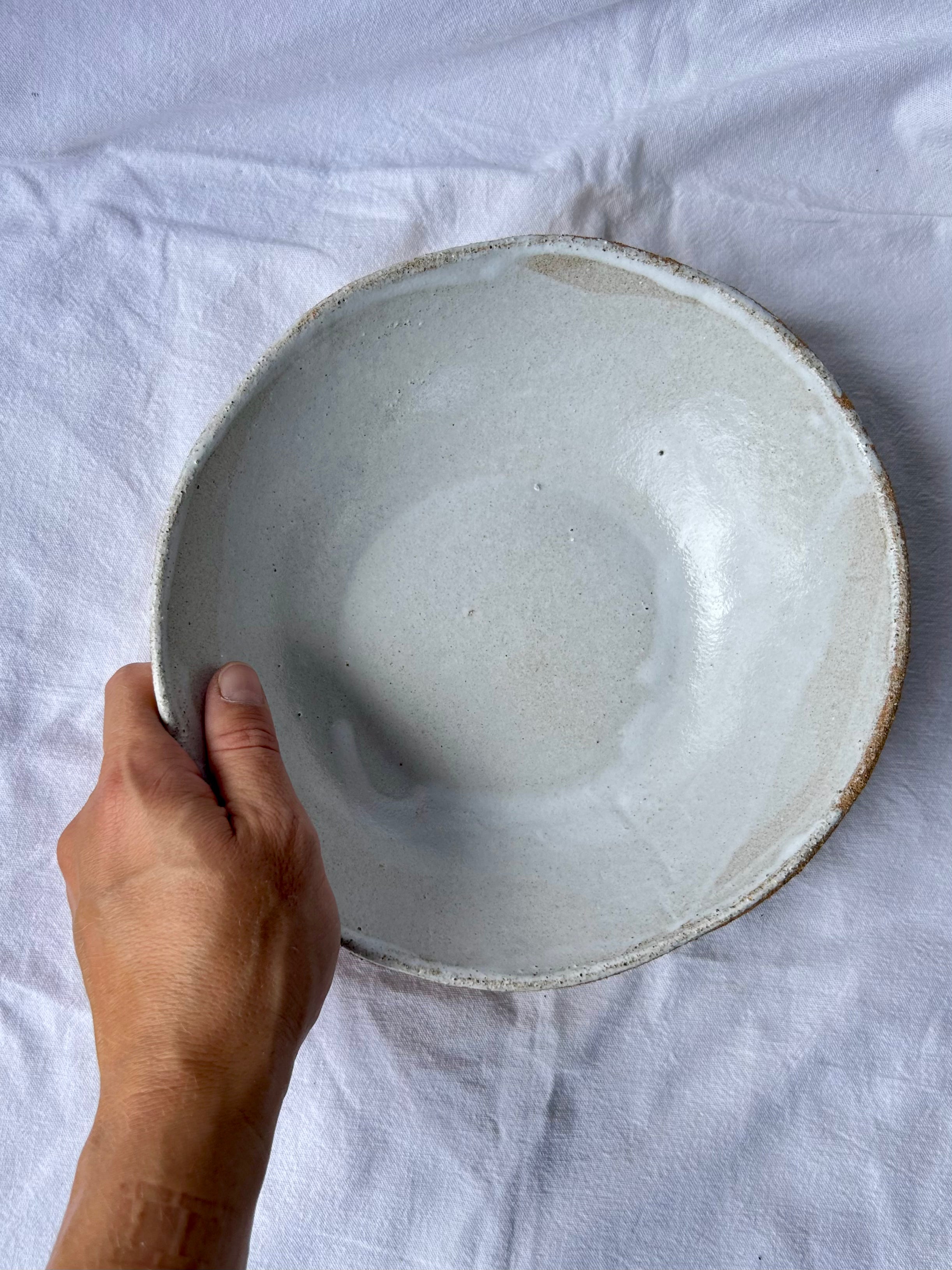 Saladier - ⌀21 cm - Grès Sable - Blanc Gloss