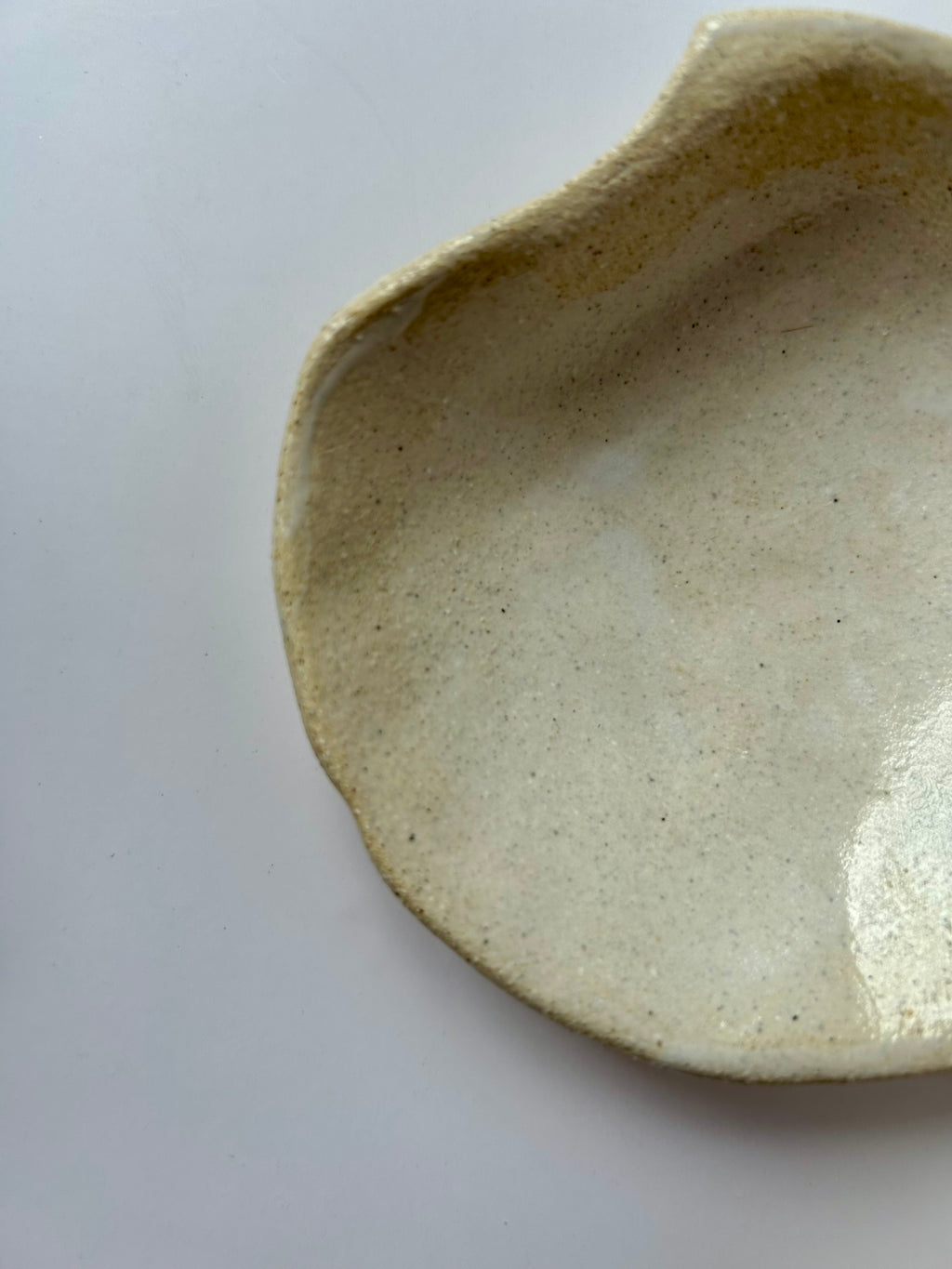 Coupelle Coquille Saint-Jacques - Grès Beige - Blanc Gloss
