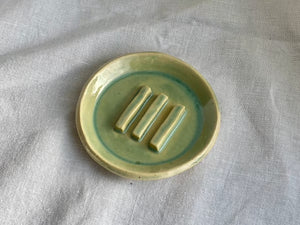 stoneware handmade soap dish celadon green valentine benoist ceramics studio