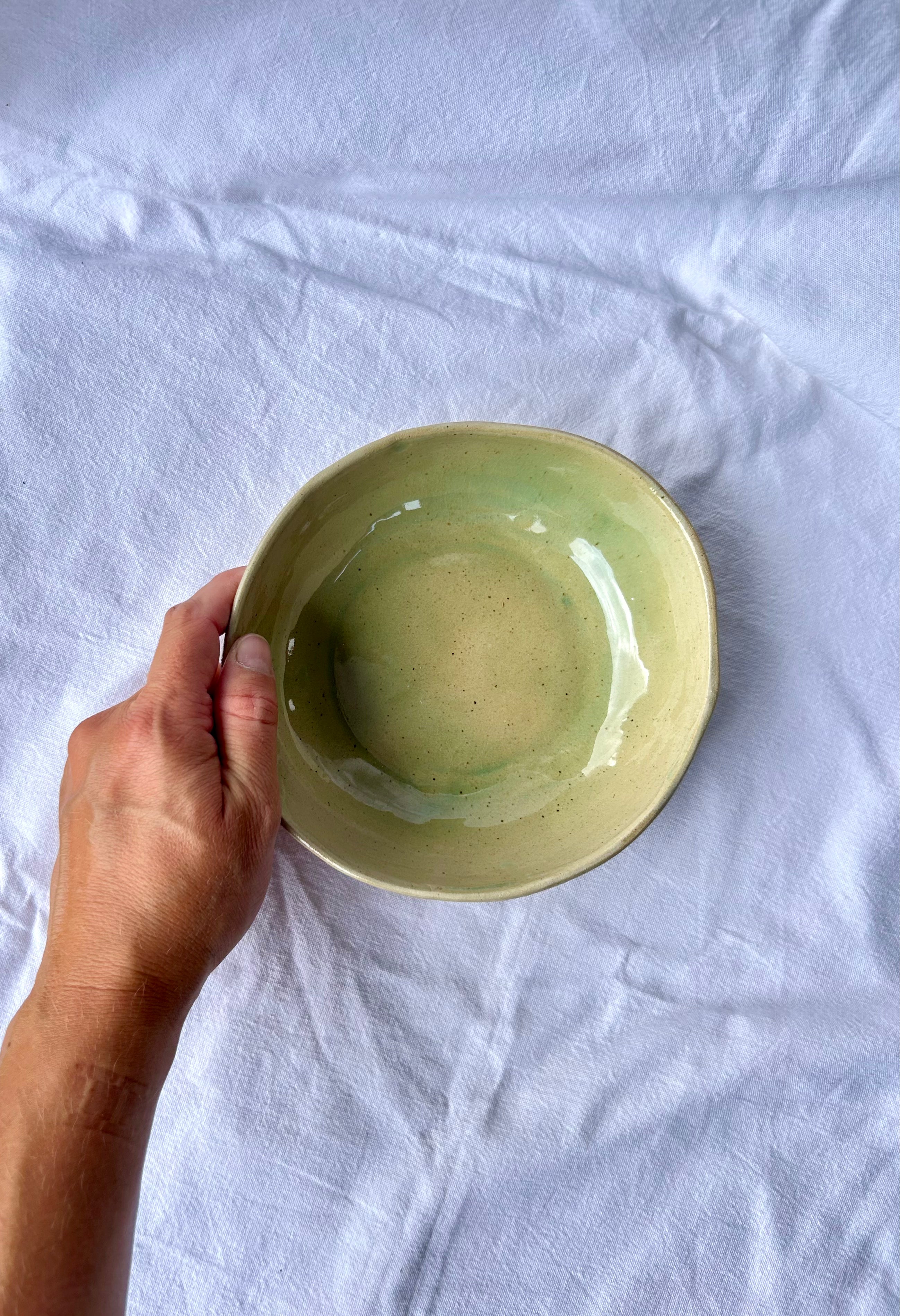 Bol - ⌀16.50 cm - Grès Doux Moucheté - Vert Céladon