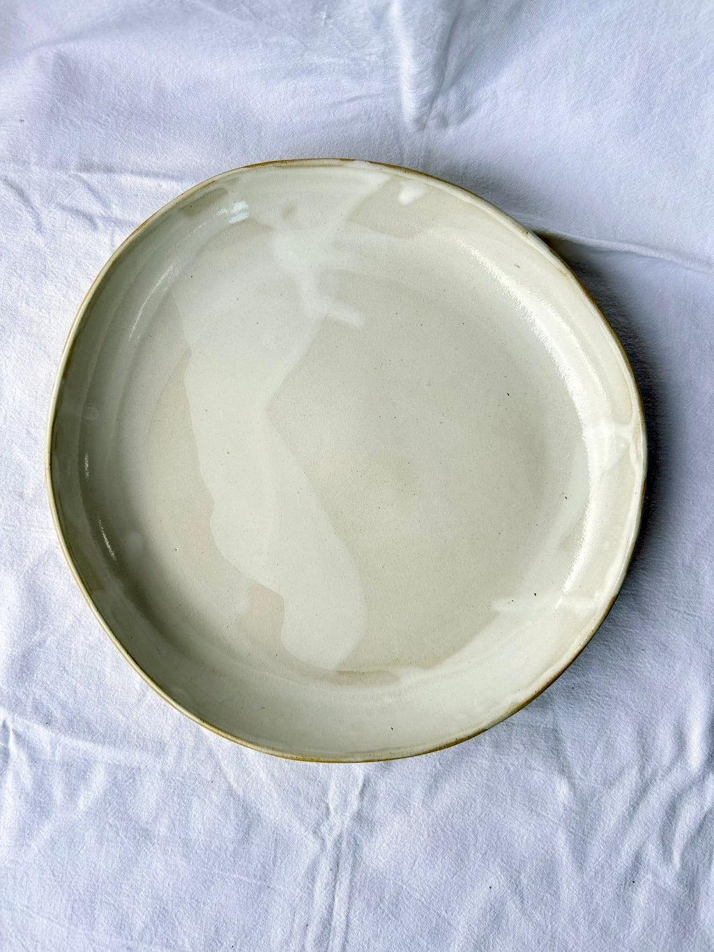 Plat Rond Creux - ⌀ 28 cm - Grès Doux - Blanc Gloss