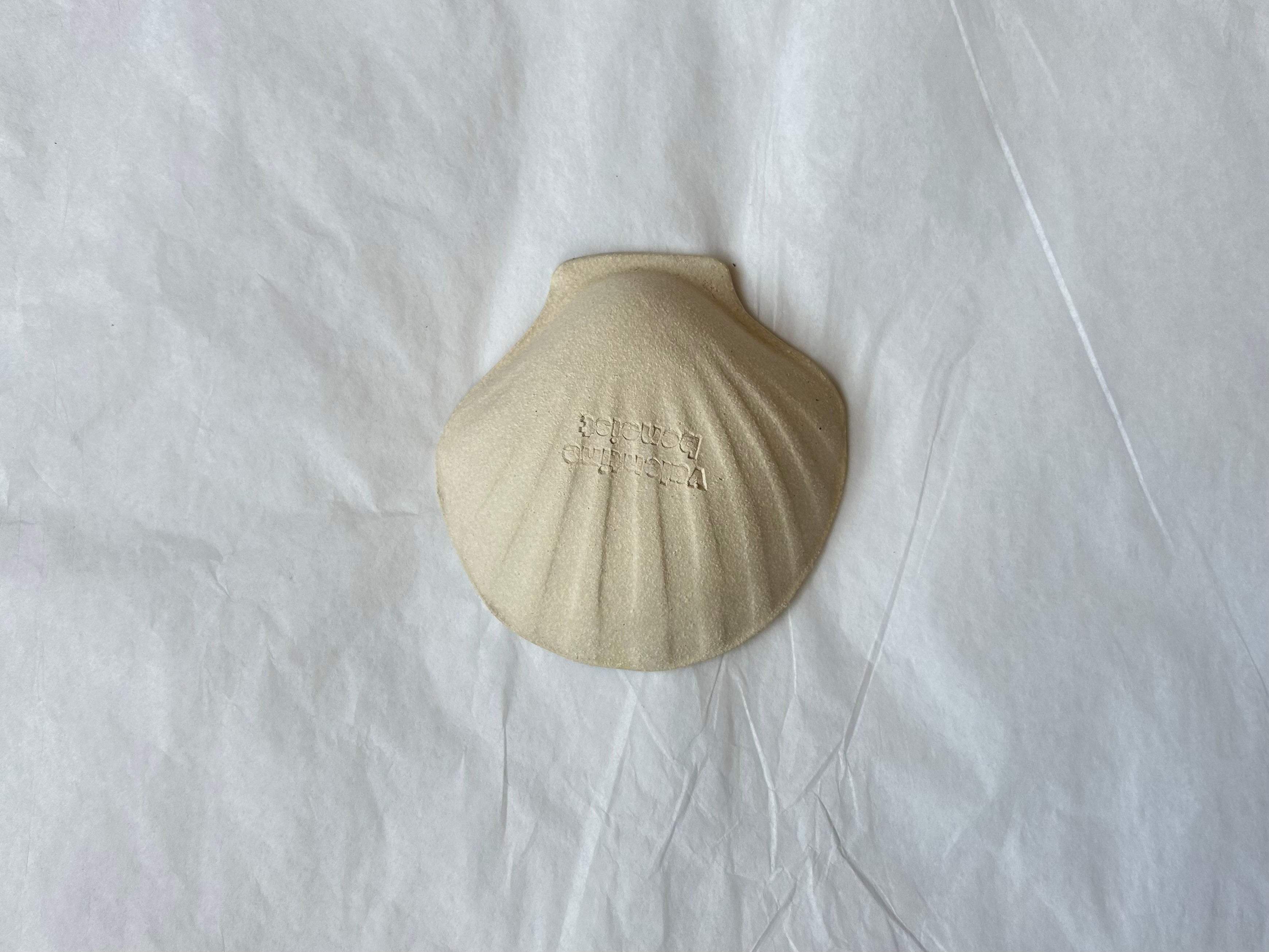 Coupelle Coquille Saint-Jacques - Grès Clair - Blanc Mat