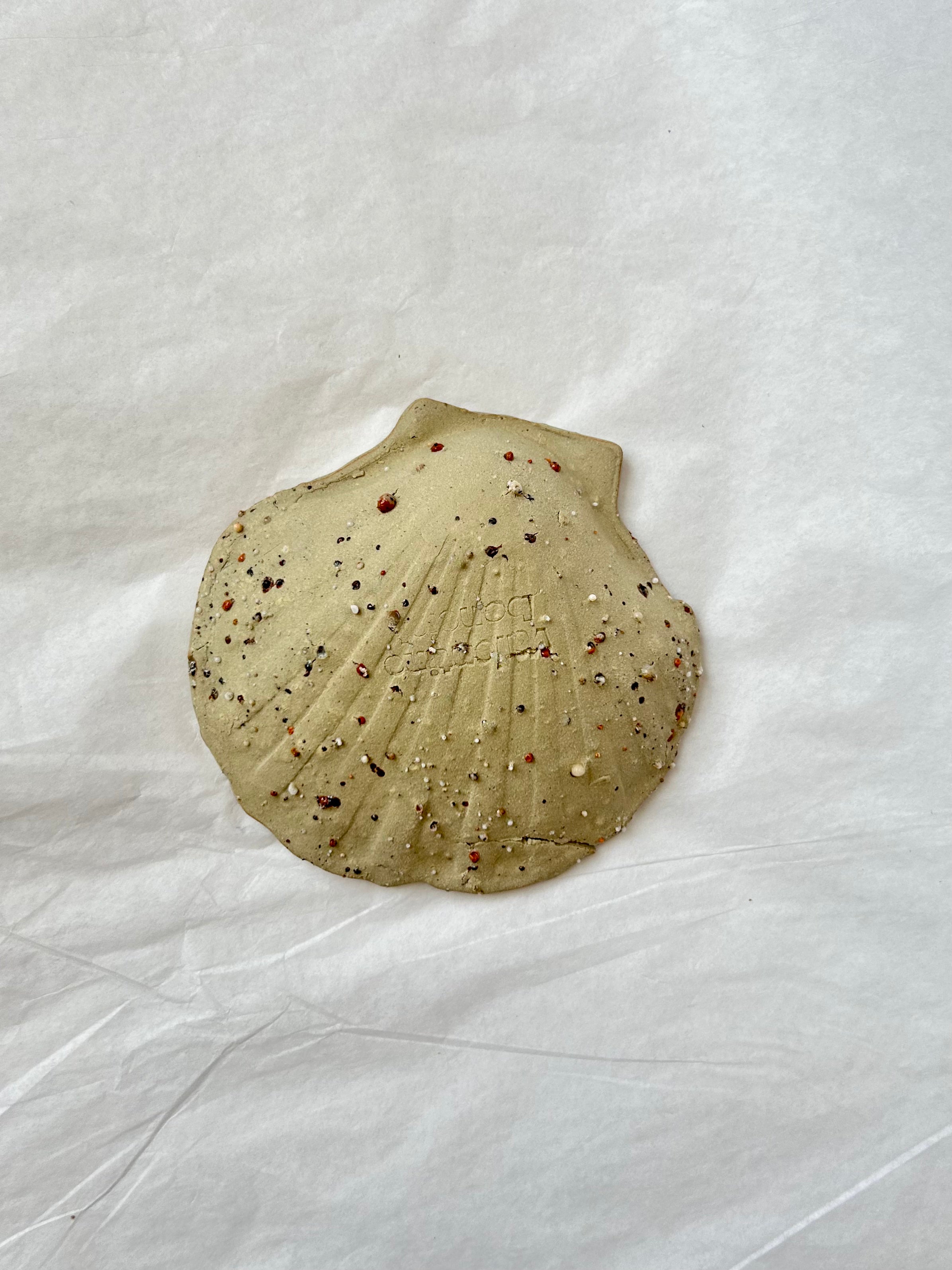 Scallop Shell Dish - Beige Stoneware - Wood-Fired