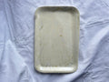 Plat Rectangulaire - 27*10 cm - Grès Blanc - Blanc Lunaire