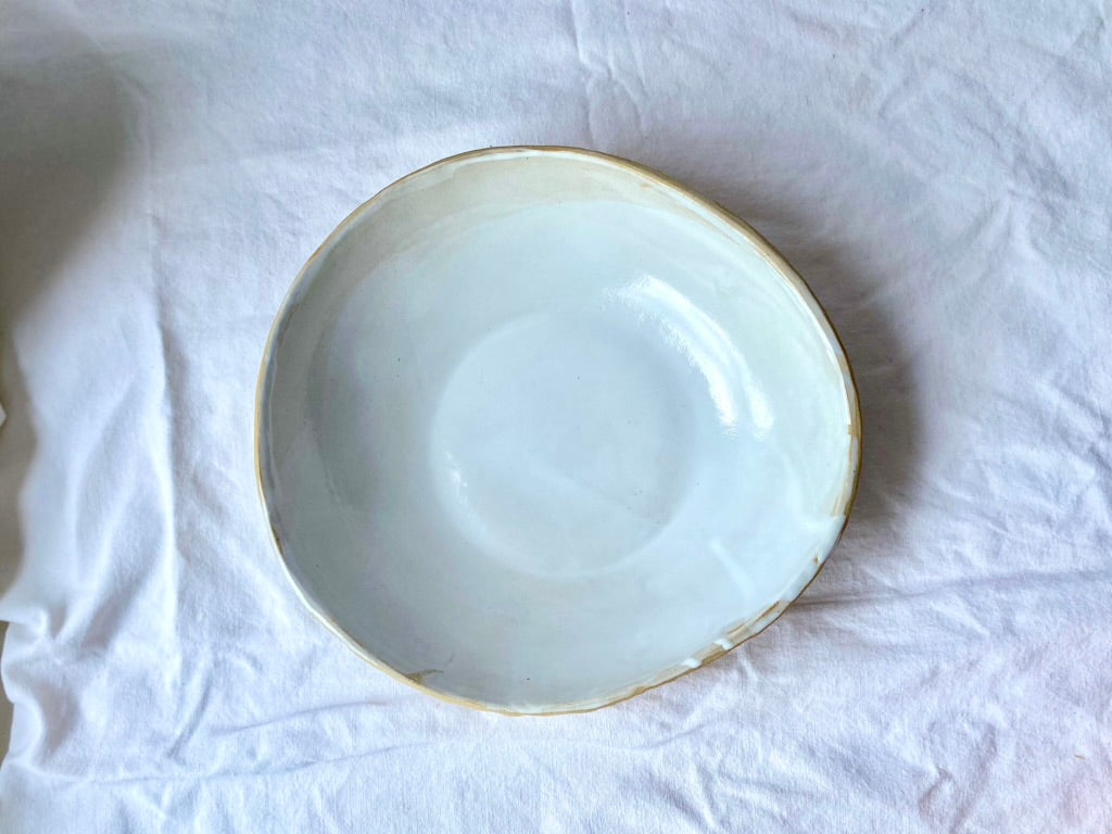 Saladier Saint-Jacques - 20*5 cm - Grès Doux - Blanc Gloss