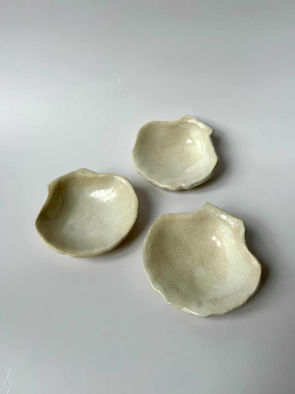 Coupelle Coquille Saint-Jacques - Grès Beige - Blanc Gloss