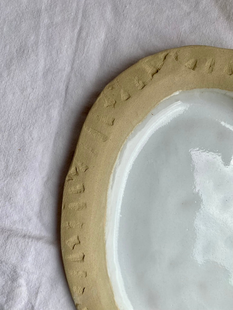 Plat Ovale Saint-Jacques - 22,50*17 cm - Grès Doux - Blanc Gloss