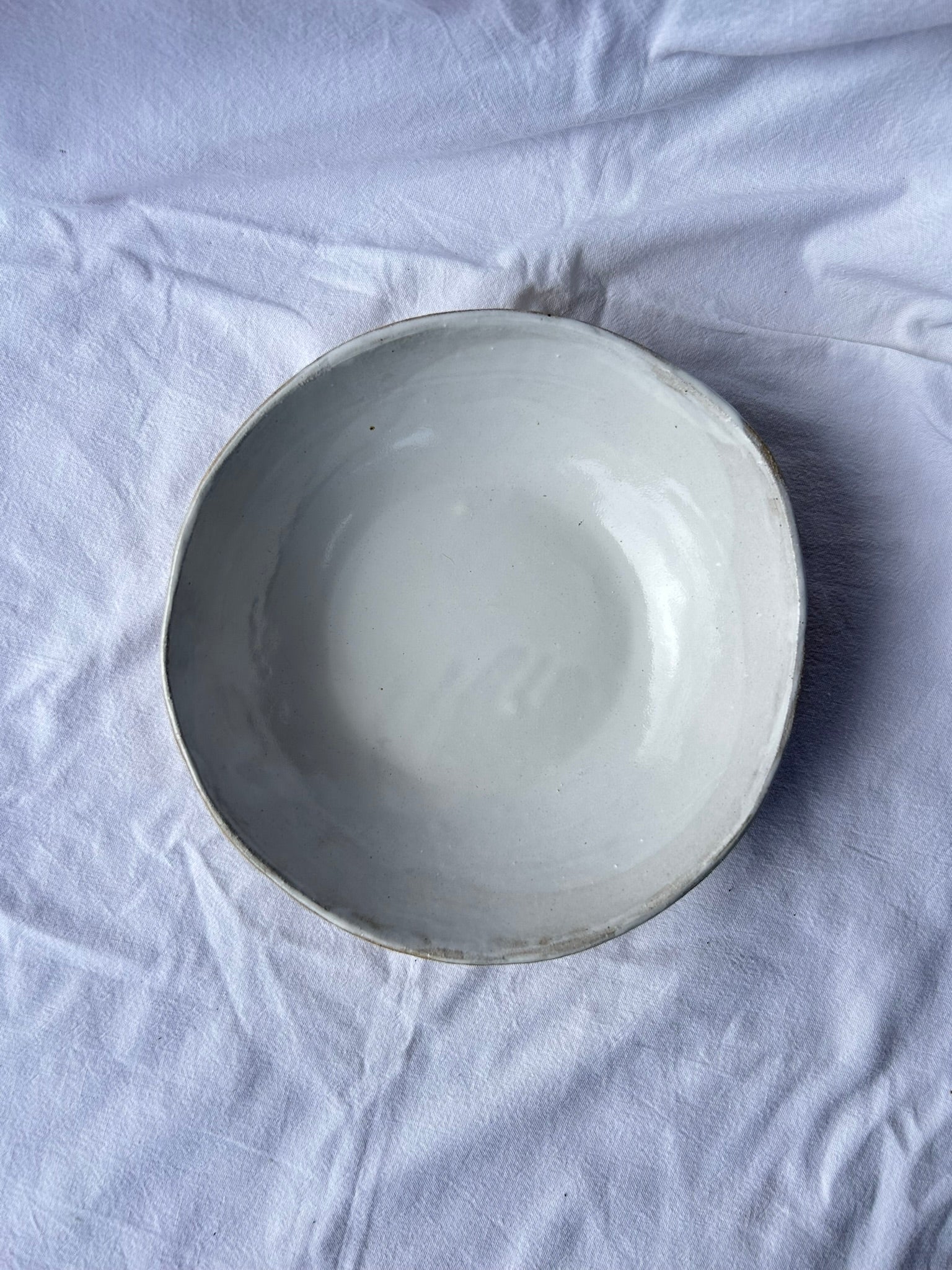 Saladier - ⌀21 cm - Grès Gris - Blanc Gloss