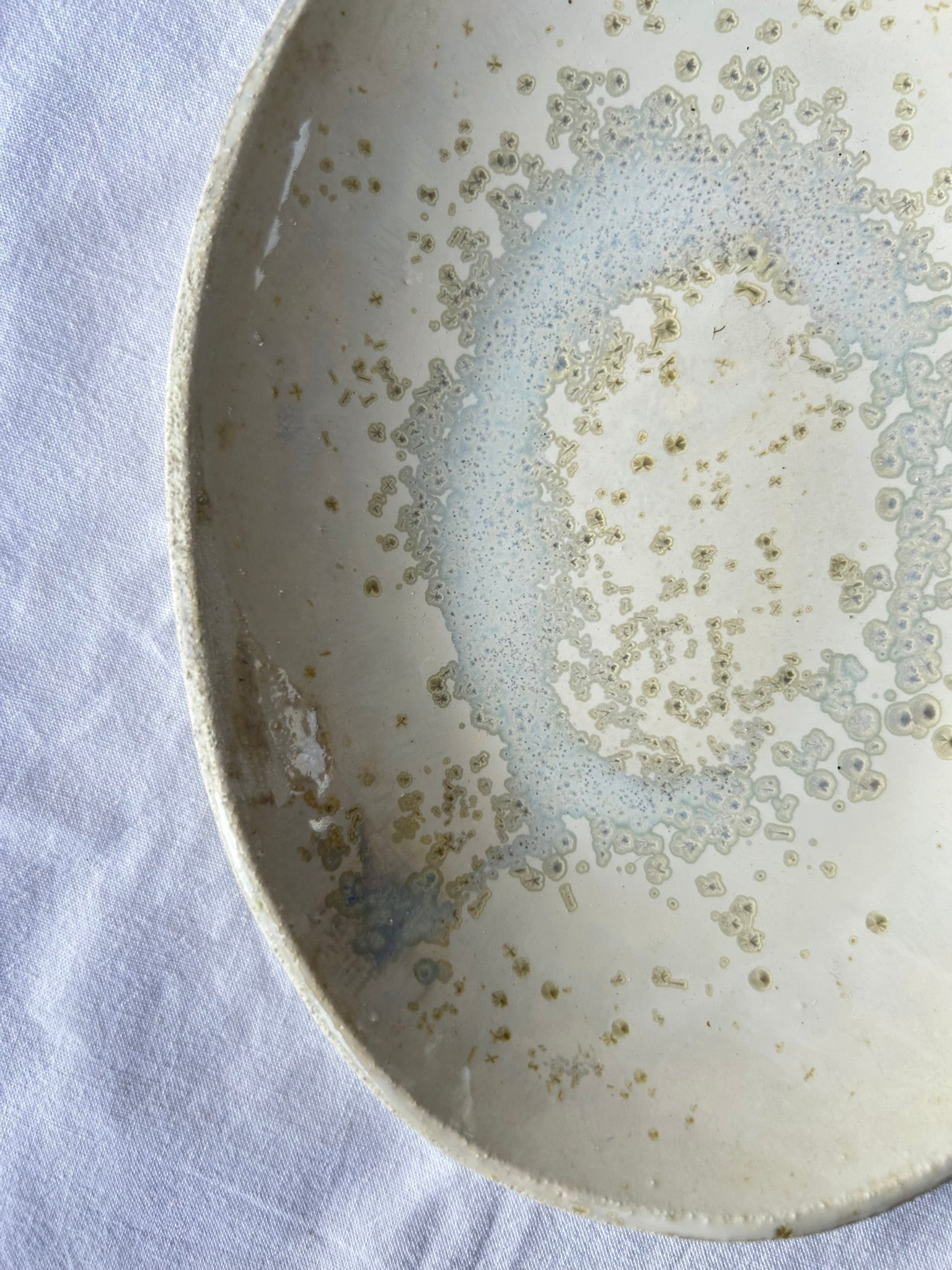 Plat Ovale - 24 cm - Grès Blanc - Blanc Lunaire