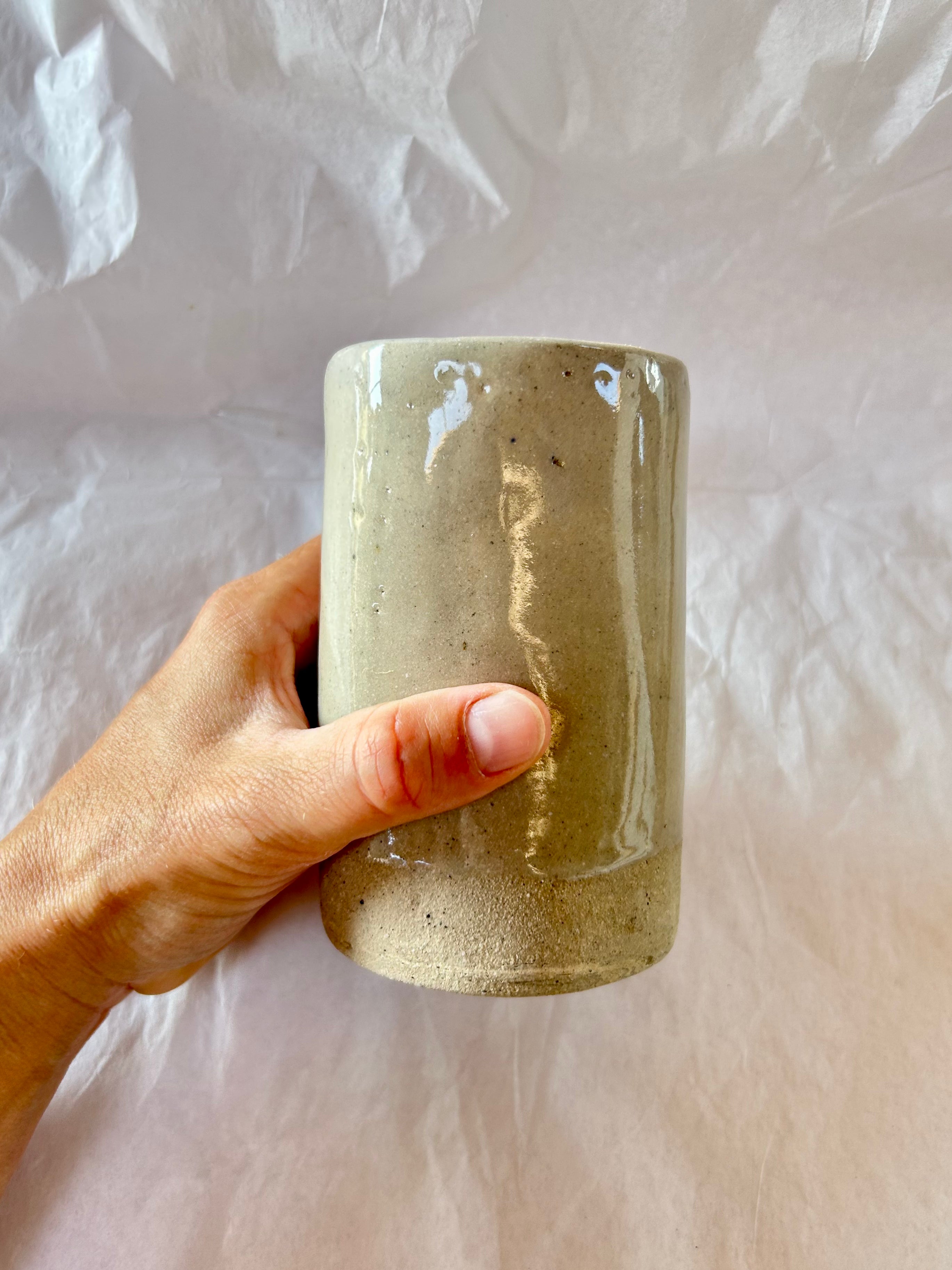 Gobelet / Tasse- Grès Gris - Transparent Gloss