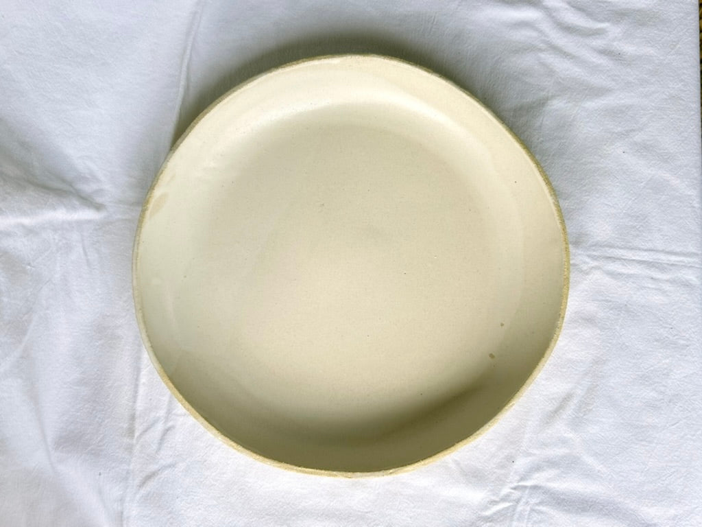 Plat Rond Creux - ⌀ 29 cm - Grès Blanc - Blanc Mat