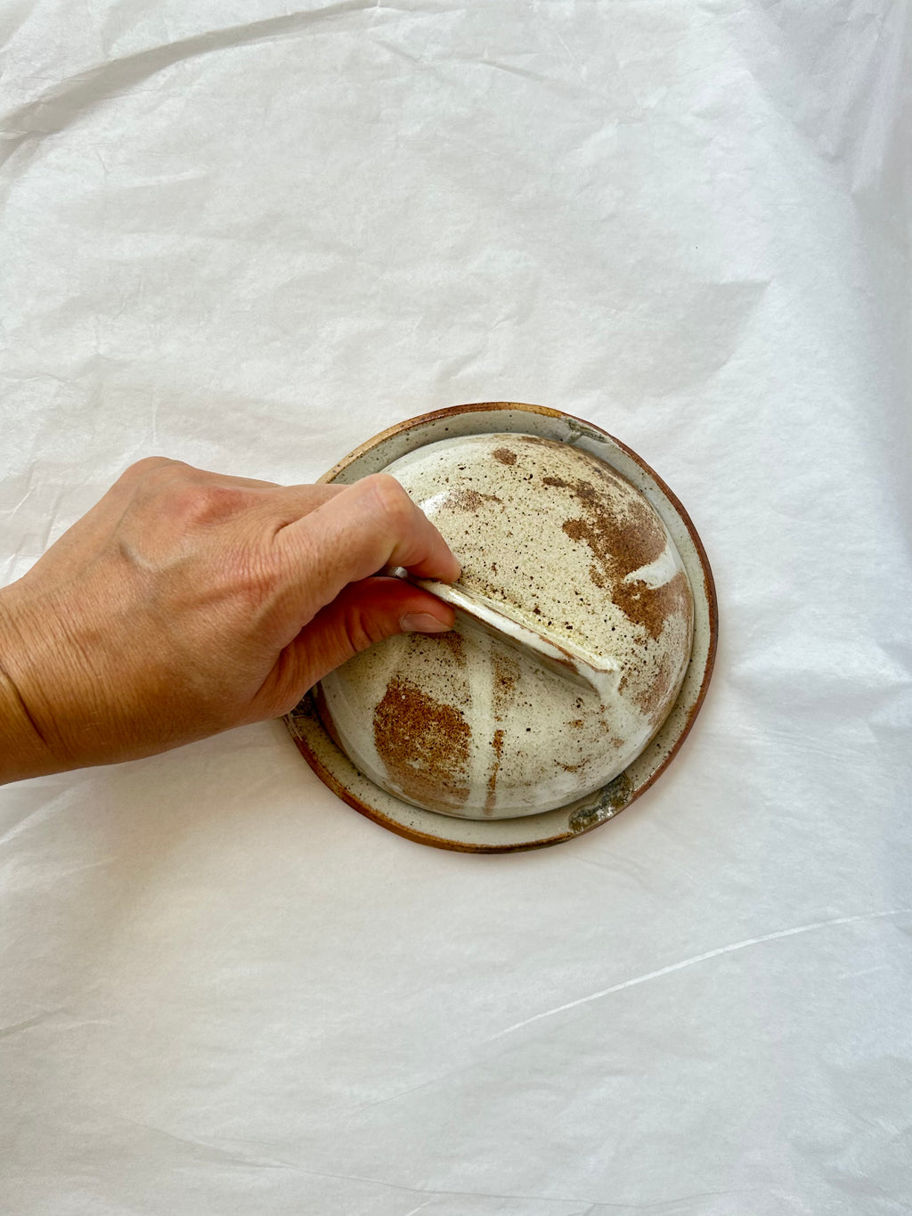 Scallop Shell Dish - Beige Stoneware - Wood-Fired