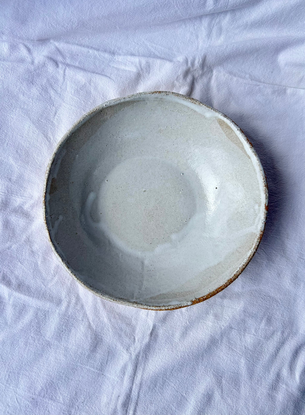 Saladier - ⌀21 cm - Grès Sable - Blanc Gloss
