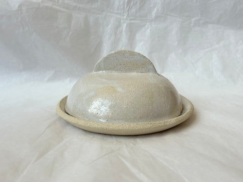 Boîte Ronde - Grès Clair - Blanc Gloss