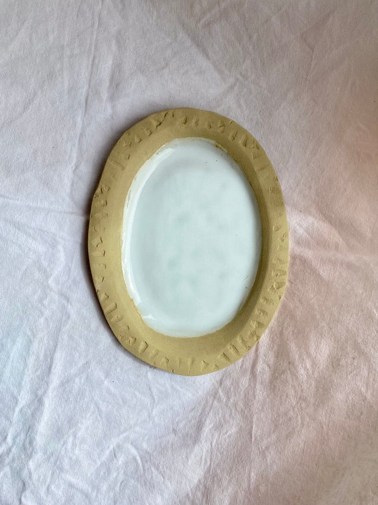 Plat Ovale Saint-Jacques - 22,50*17 cm - Grès Doux - Blanc Gloss