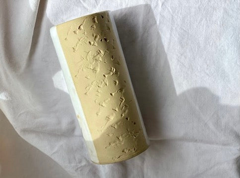 Vase Huître - 20*10 cm - Grès Doux - Blanc Gloss