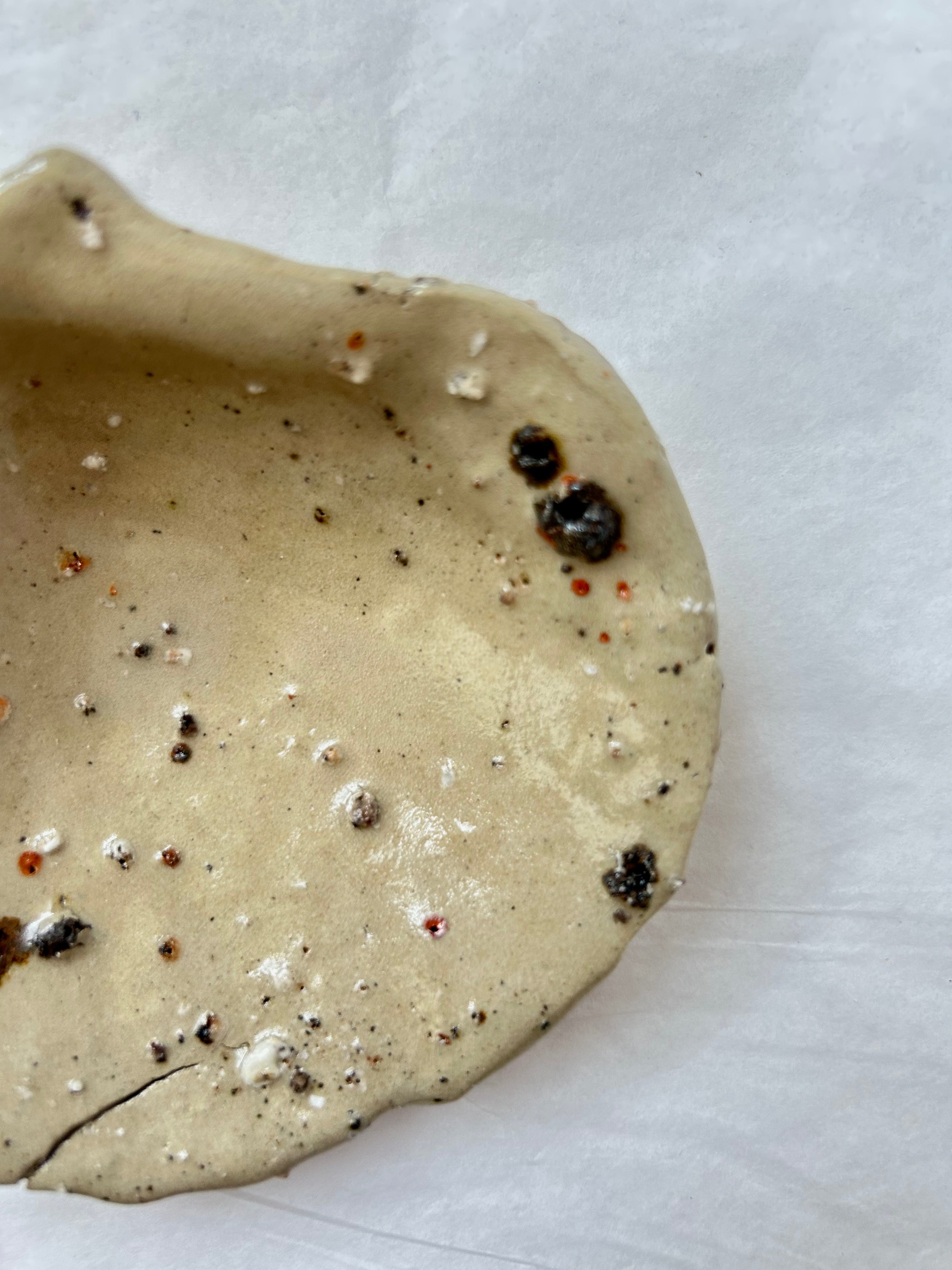 Scallop Shell Dish - Beige Stoneware - Wood-Fired