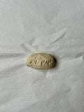 Galet à message - Grès Beige - À la plage - Manuscrit