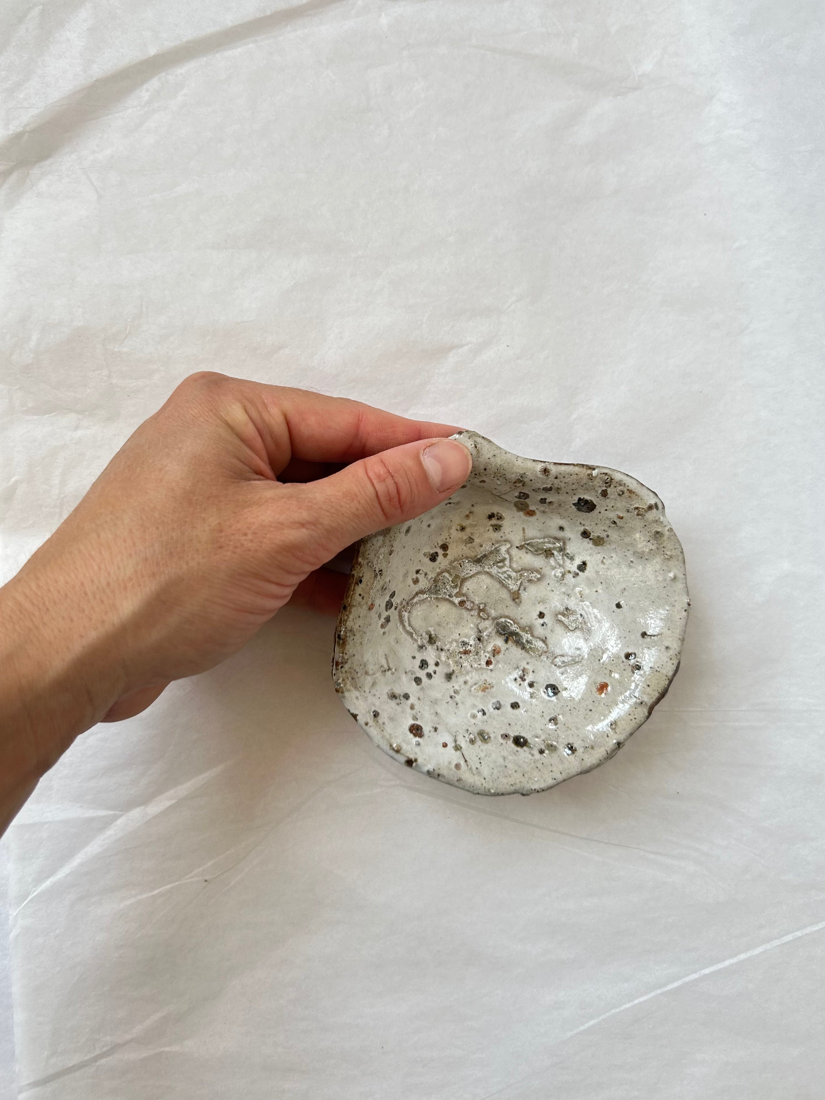 Scallop Shell Dish - Beige Stoneware - Wood-Fired