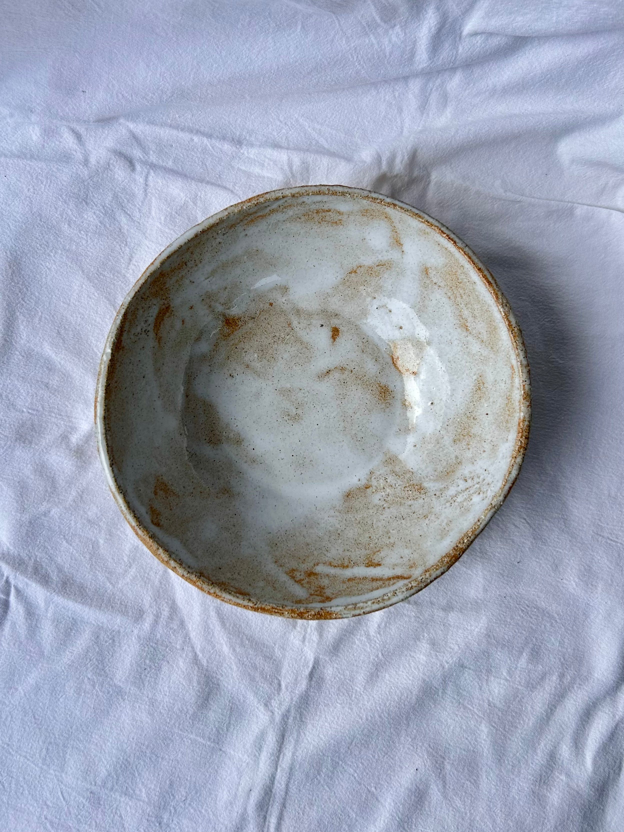 Saladier - ⌀21,50 cm - Grès Roux - Blanc Brossé