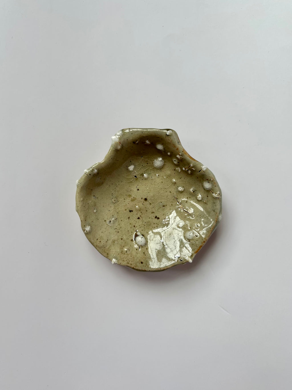 Scallop Shell Dish - Beige Stoneware - Wood-Fired
