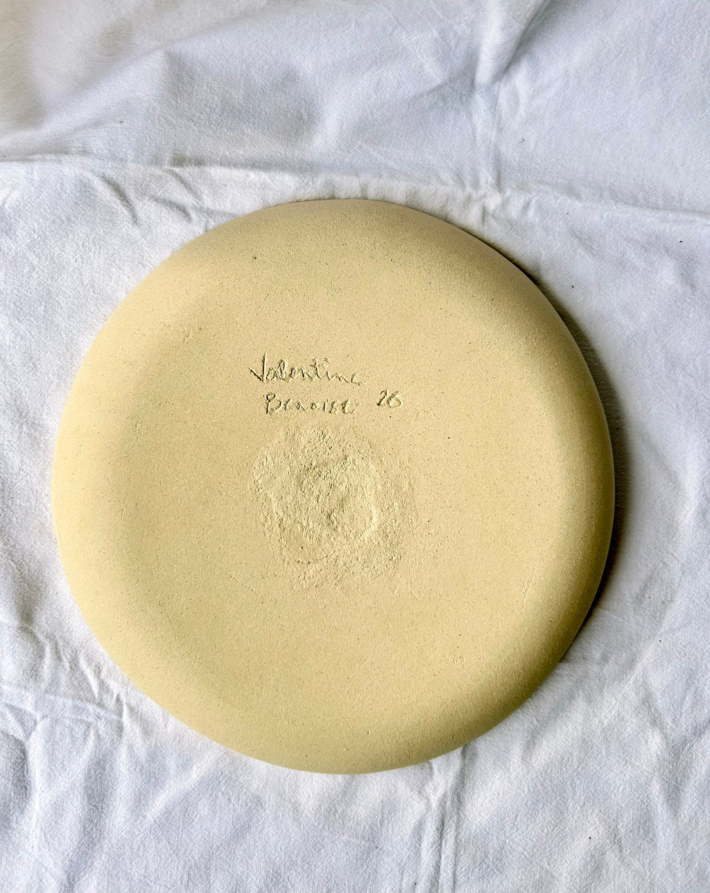 Plat Rond Creux - ⌀ 29 cm - Grès Blanc - Blanc Mat