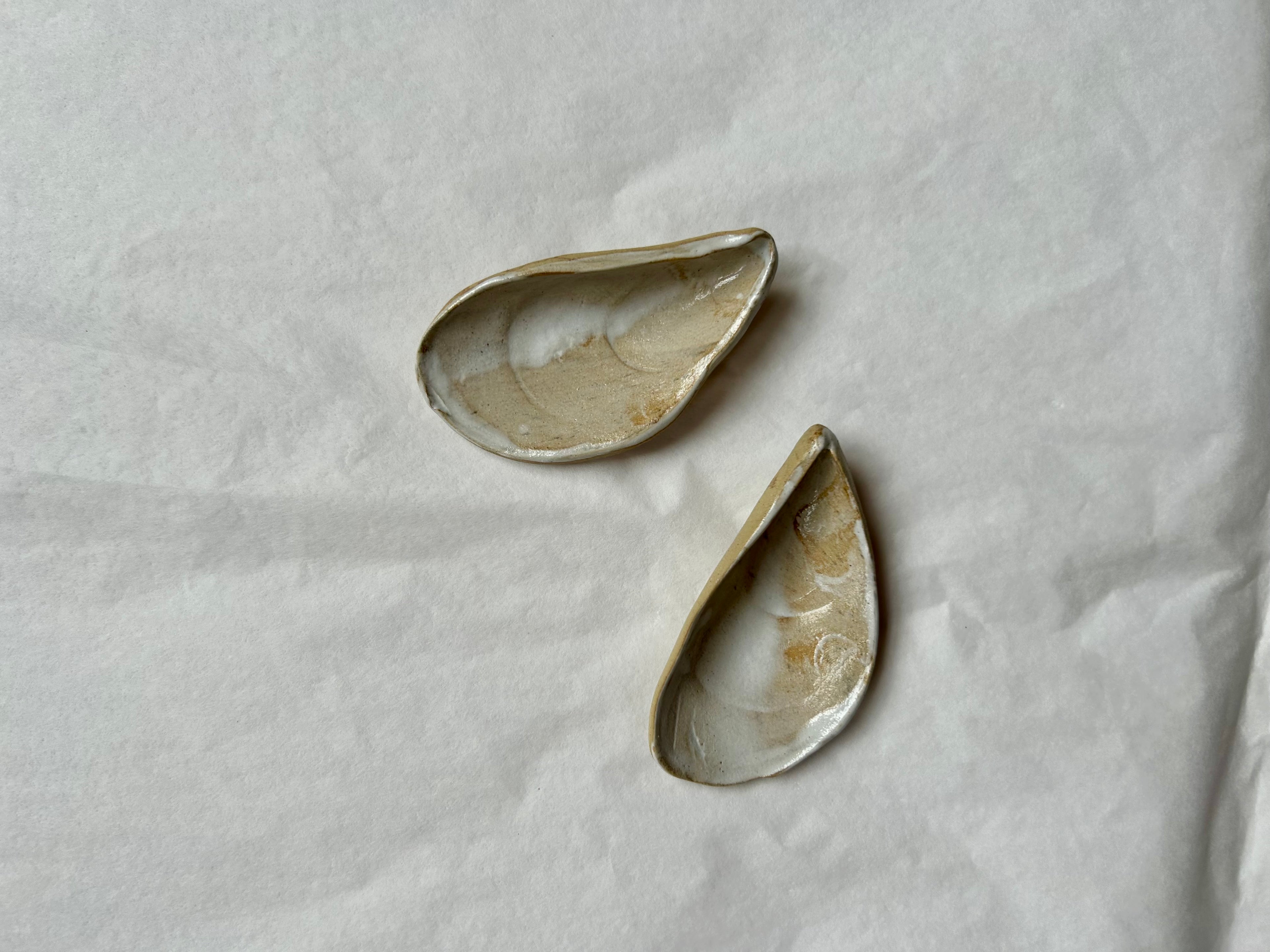 Coupelle Moule - Grès Beige - Blanc Gloss