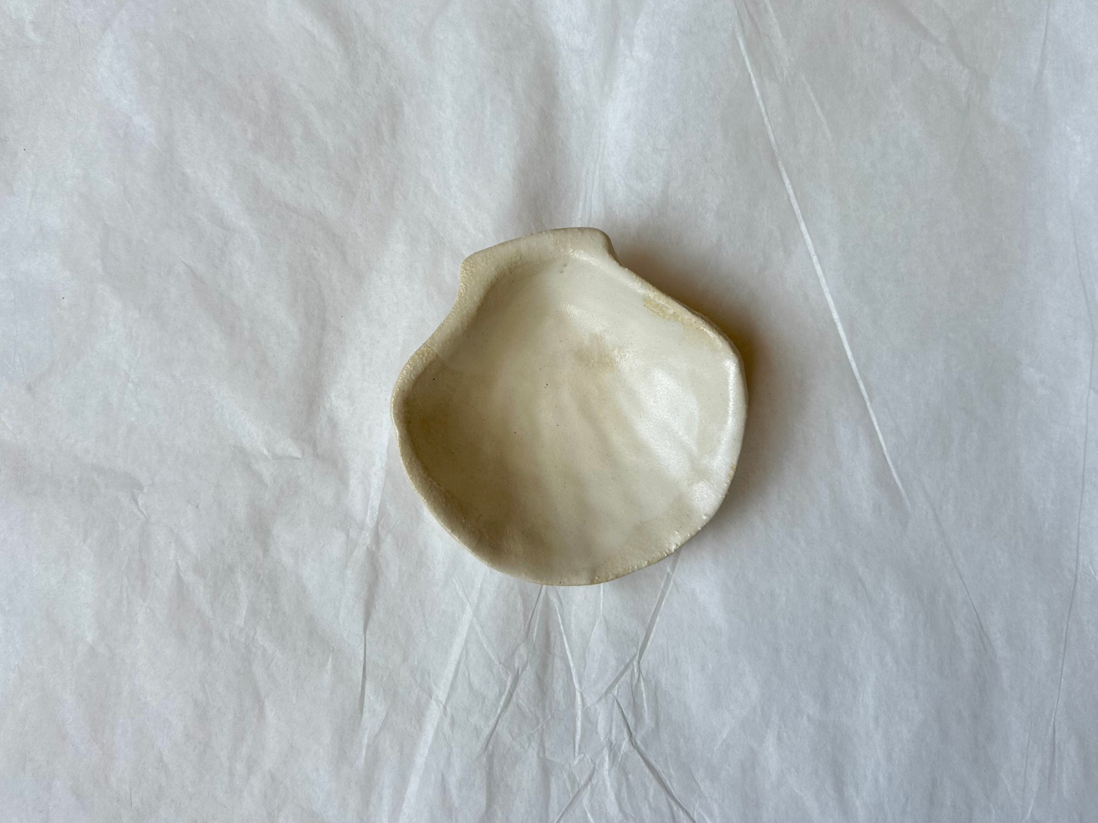 Coupelle Coquille Saint-Jacques - Grès Clair - Blanc Mat