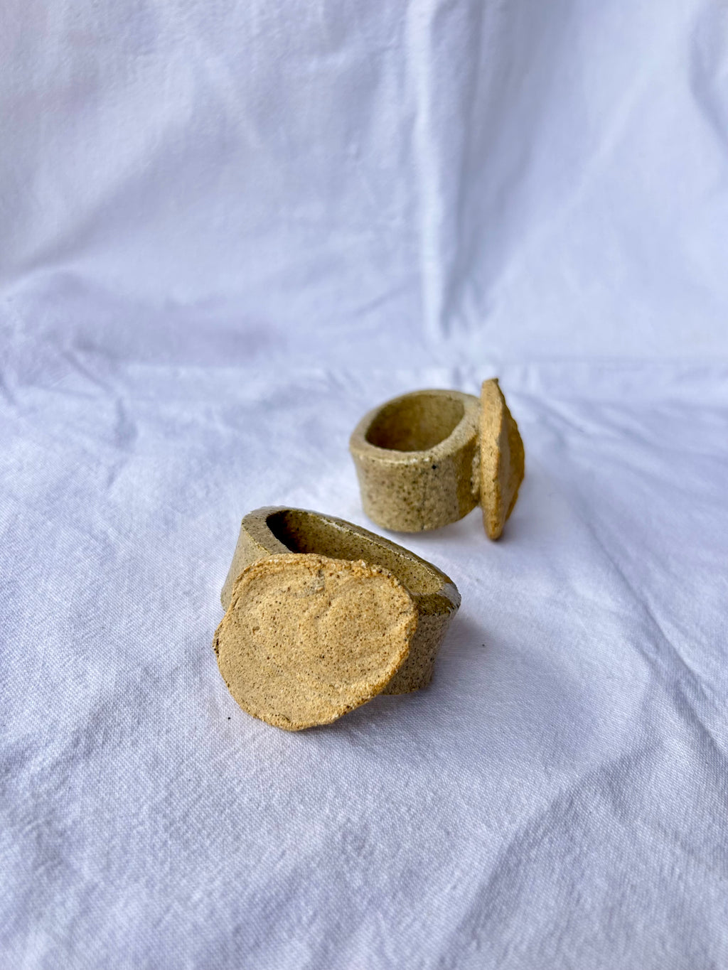 Ronds de Serviette Huître - Grès Sable - Paire