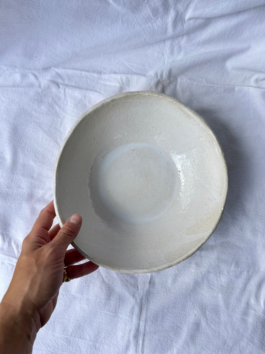 Saladier - ⌀22 cm - Grès Clair - Blanc Gloss