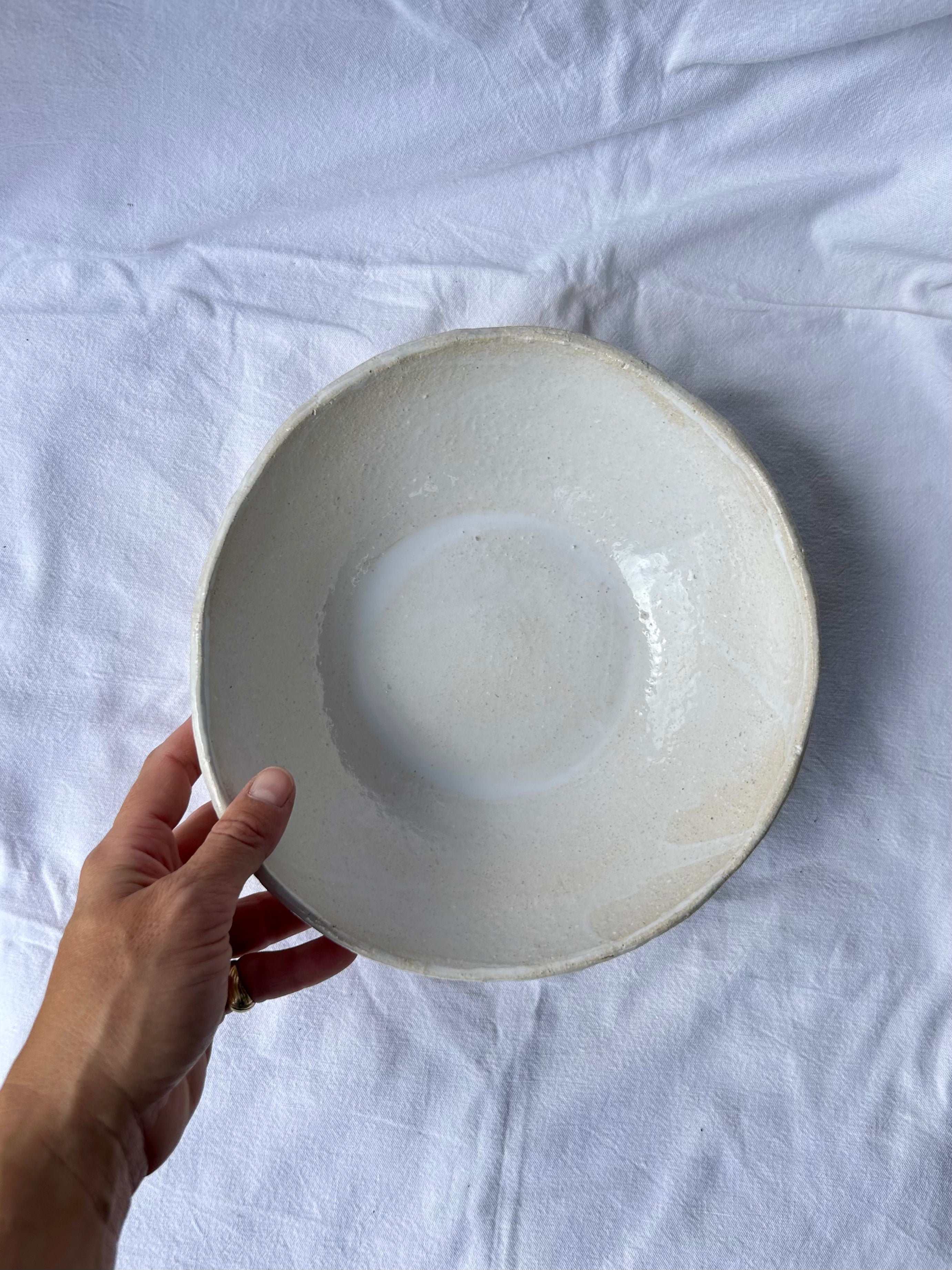 Saladier - ⌀22 cm - Grès Clair - Blanc Gloss