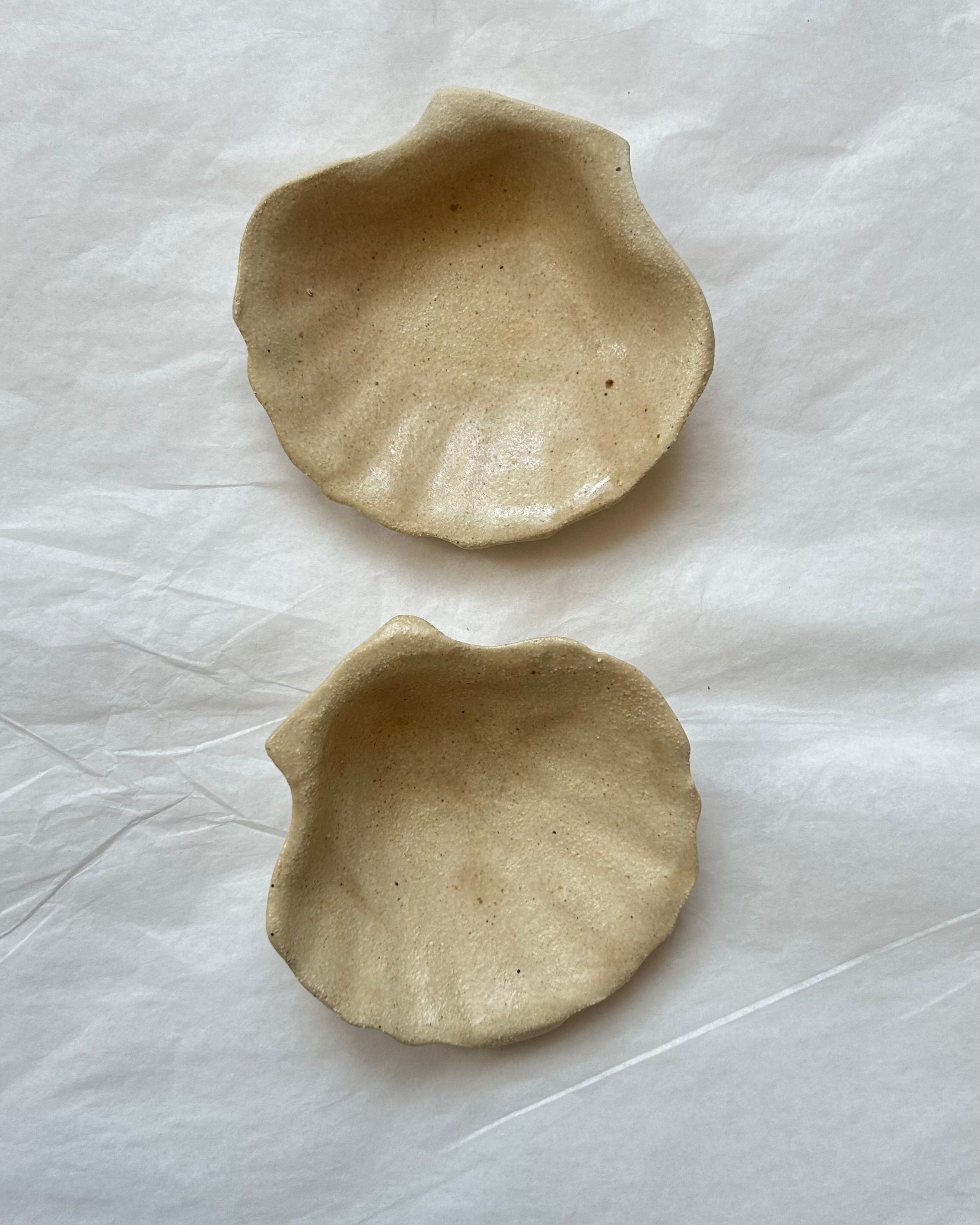Coupelle Coquille Saint-Jacques - Grès Beige - Émail Cendres